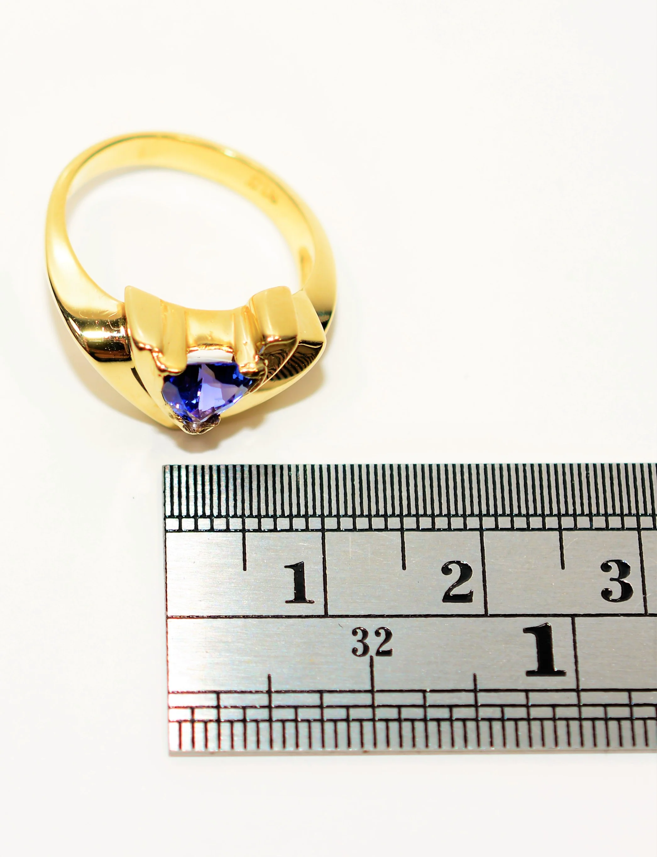 Natural Tanzanite Ring 14K Solid Gold .88ct Solitaire Ring Trillion Ring Gemstone Ring December Birthstone Ring Women's Ring Vintage Ring - Image 10