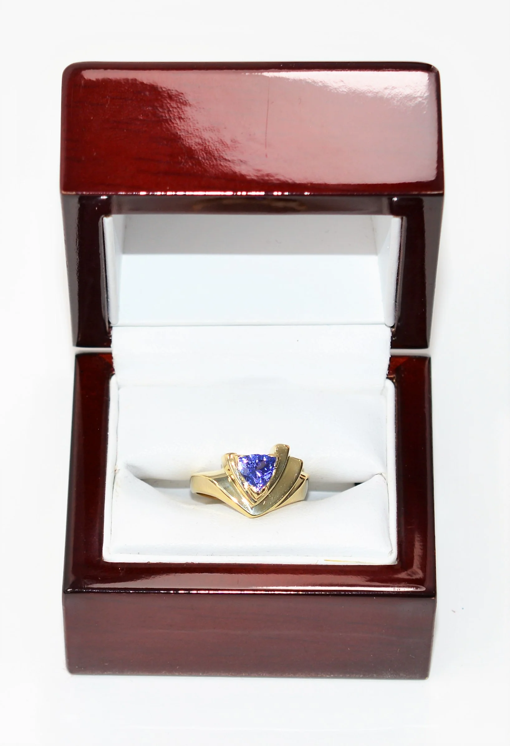 Natural Tanzanite Ring 14K Solid Gold .88ct Solitaire Ring Trillion Ring Gemstone Ring December Birthstone Ring Women's Ring Vintage Ring - Image 12