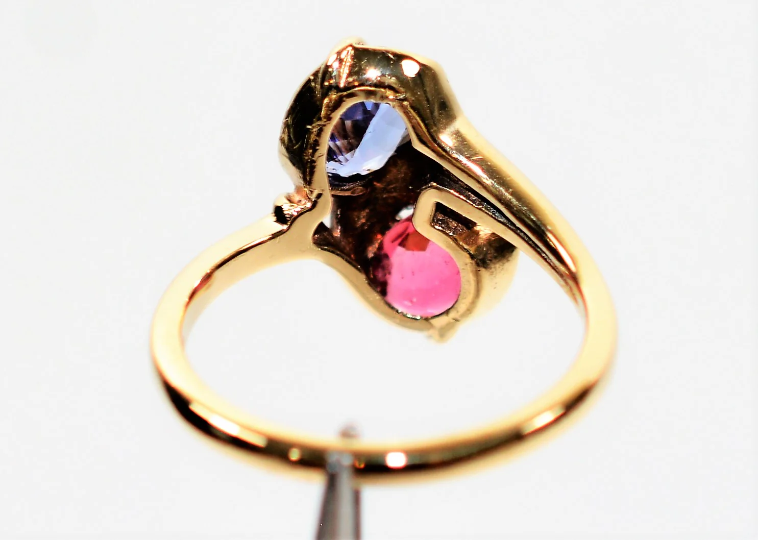 Natural Tanzanite & Rubellite Ring 10K Solid Gold 1.38tcw Gemstone Ring Multistone Ring Statement Ring Fashion Ring Fine Jewellery Vintage - Image 7