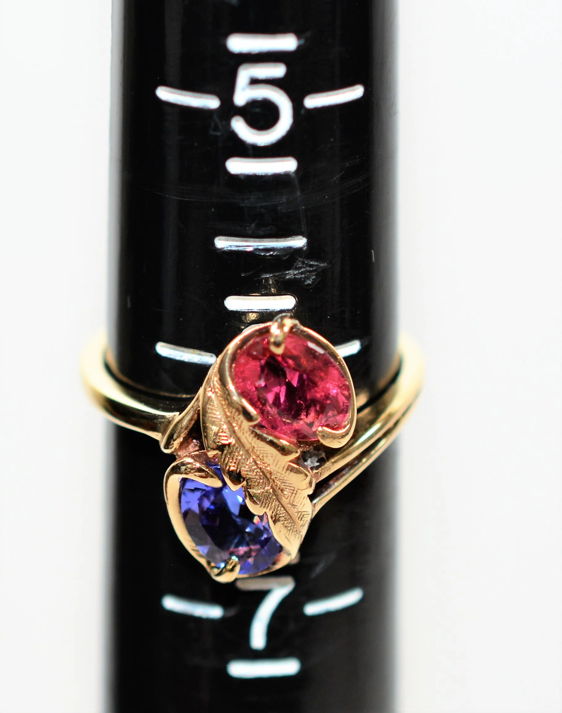 Natural Tanzanite & Rubellite Ring 10K Solid Gold 1.38tcw Gemstone Ring Multistone Ring Statement Ring Fashion Ring Fine Jewellery Vintage - Image 9