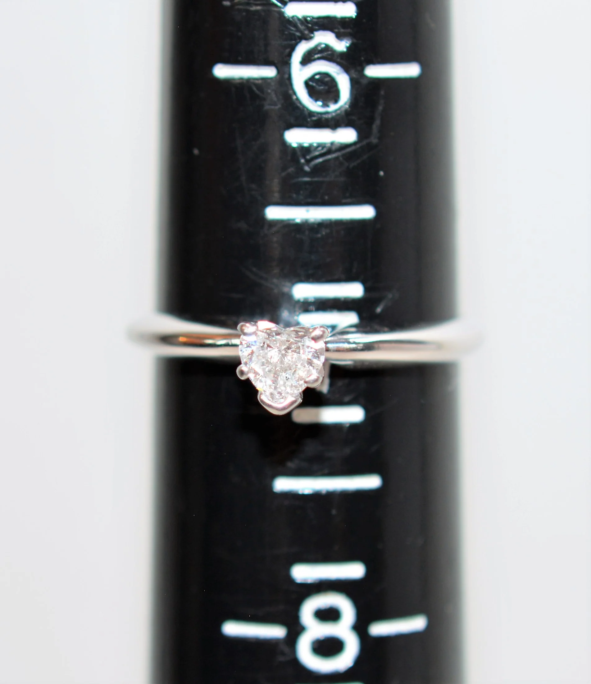 Natural Diamond Ring 14K Solid White Gold .40ct Solitaire Ring Engagement Ring Heart Ring Promise Ring Ladies Ring Women's Ring Bridal Ring - Image 9