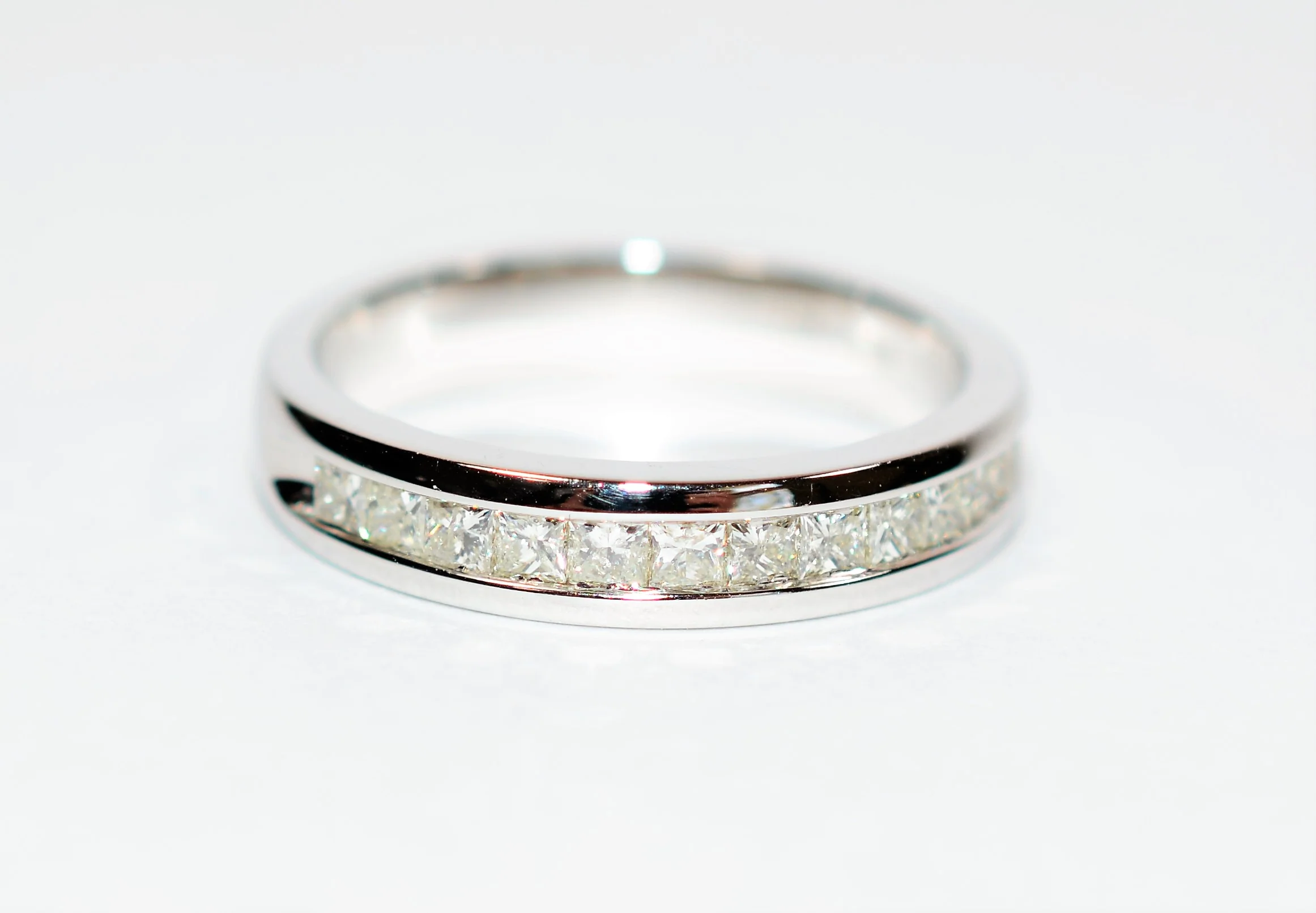 Natural Diamond Ring 14K Solid White Gold .60tcw Diamond Band Wedding Band Wedding Ring Bridal Jewelry Stackable Ring Birthstone Ring Estate