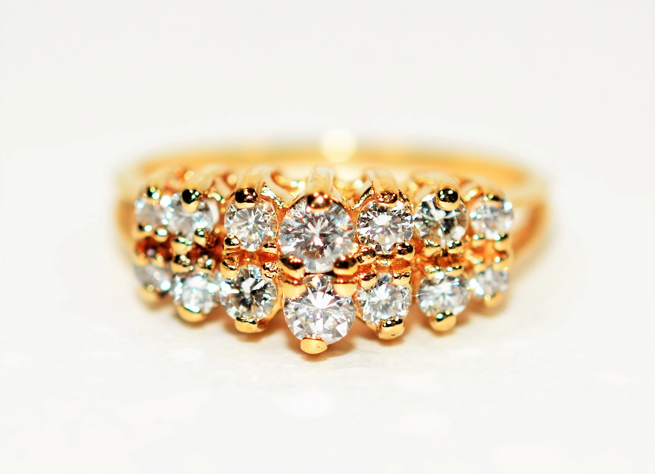 Natural Diamond Ring 14K Solid Gold .58tcw Cluster Ring Cocktail Ring Vintage Ring Estate Ring Statement Ring Ladies Ring Women's Ring Fine