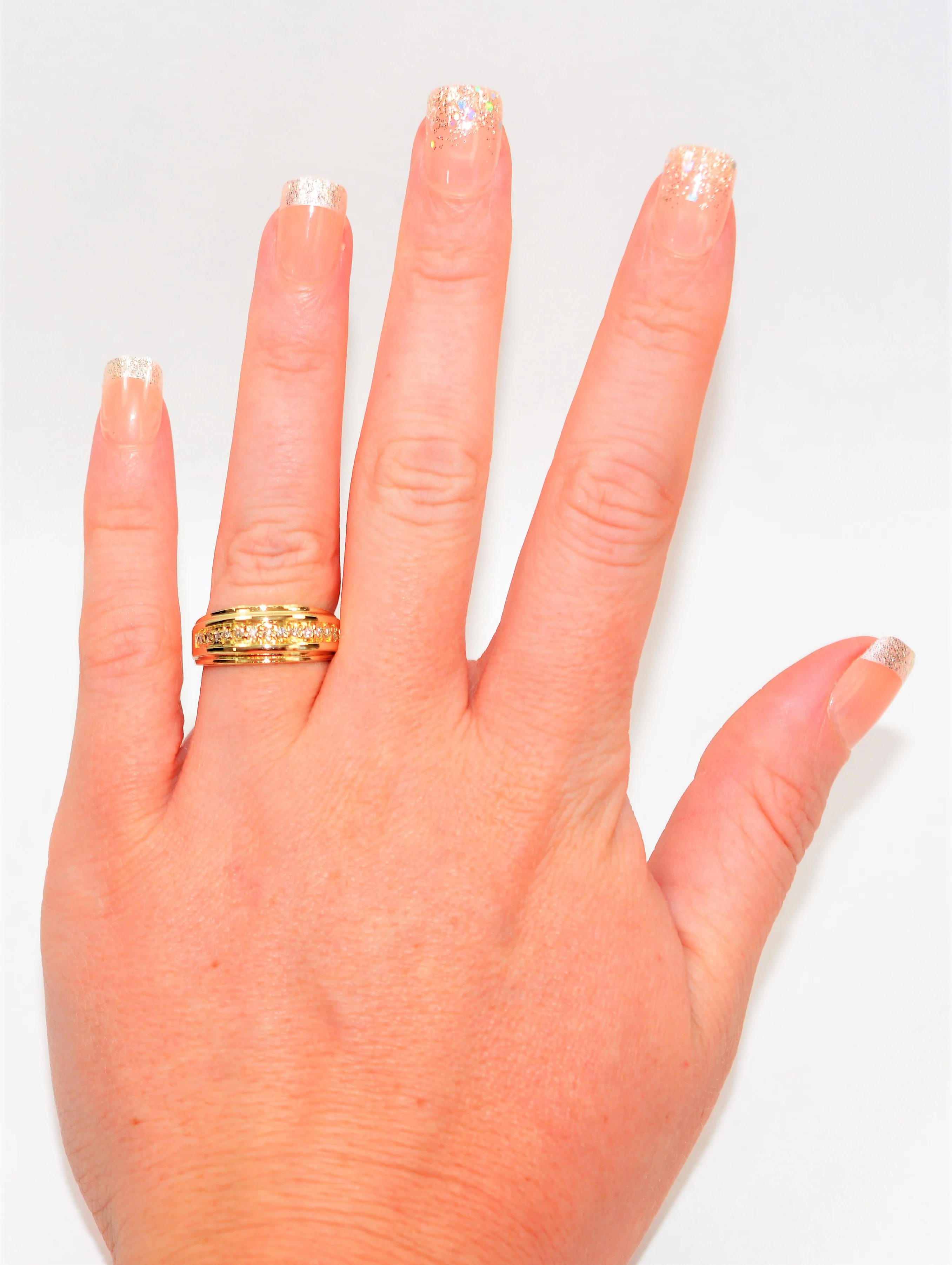 Natural Diamond Ring 14K Solid Gold .20tcw Band Ring Statement Ring Stackable Ring Ladies Ring Women's Ring Vintage Ring Estate Jewellery - Image 2