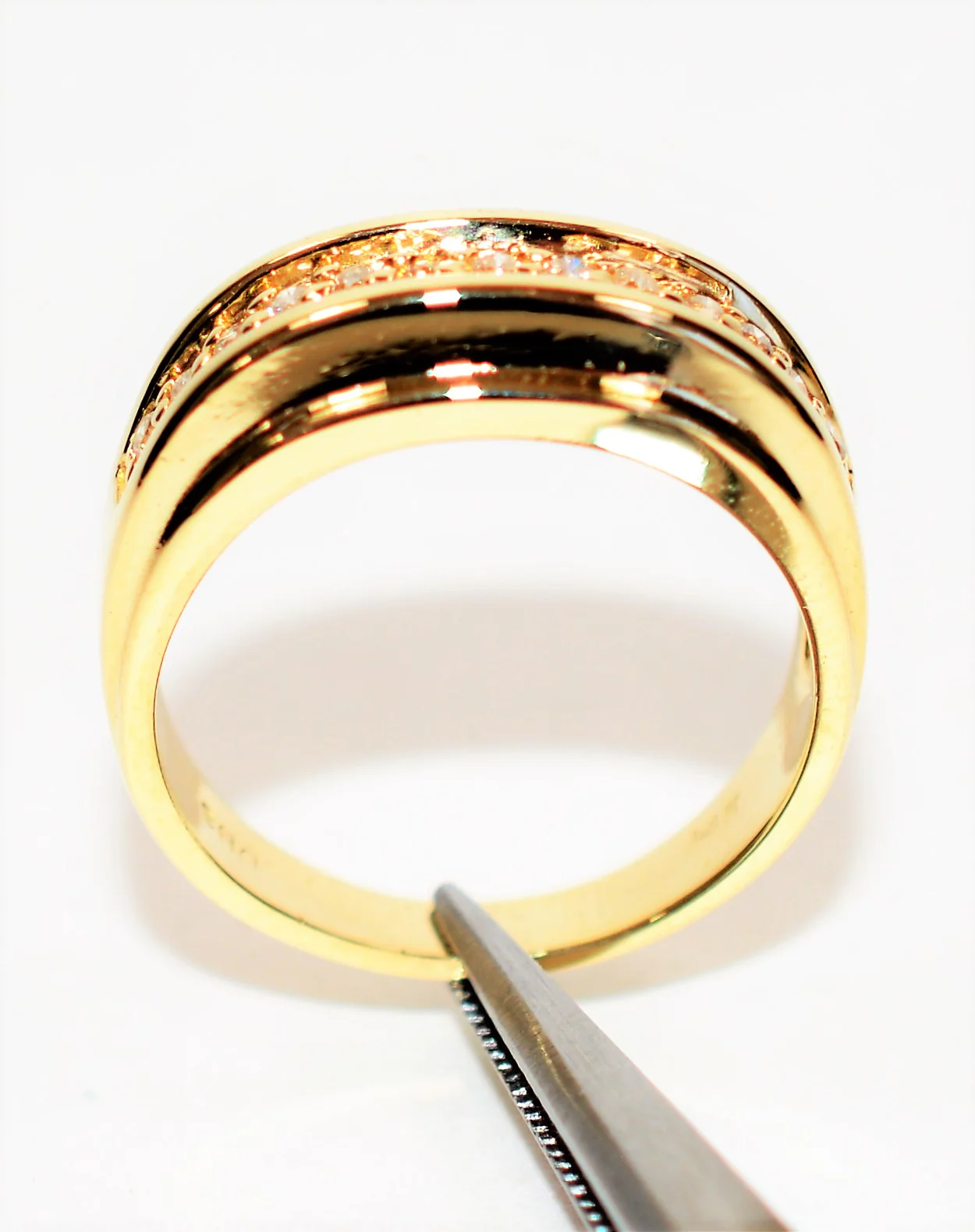 Natural Diamond Ring 14K Solid Gold .20tcw Band Ring Statement Ring Stackable Ring Ladies Ring Women's Ring Vintage Ring Estate Jewellery - Image 3