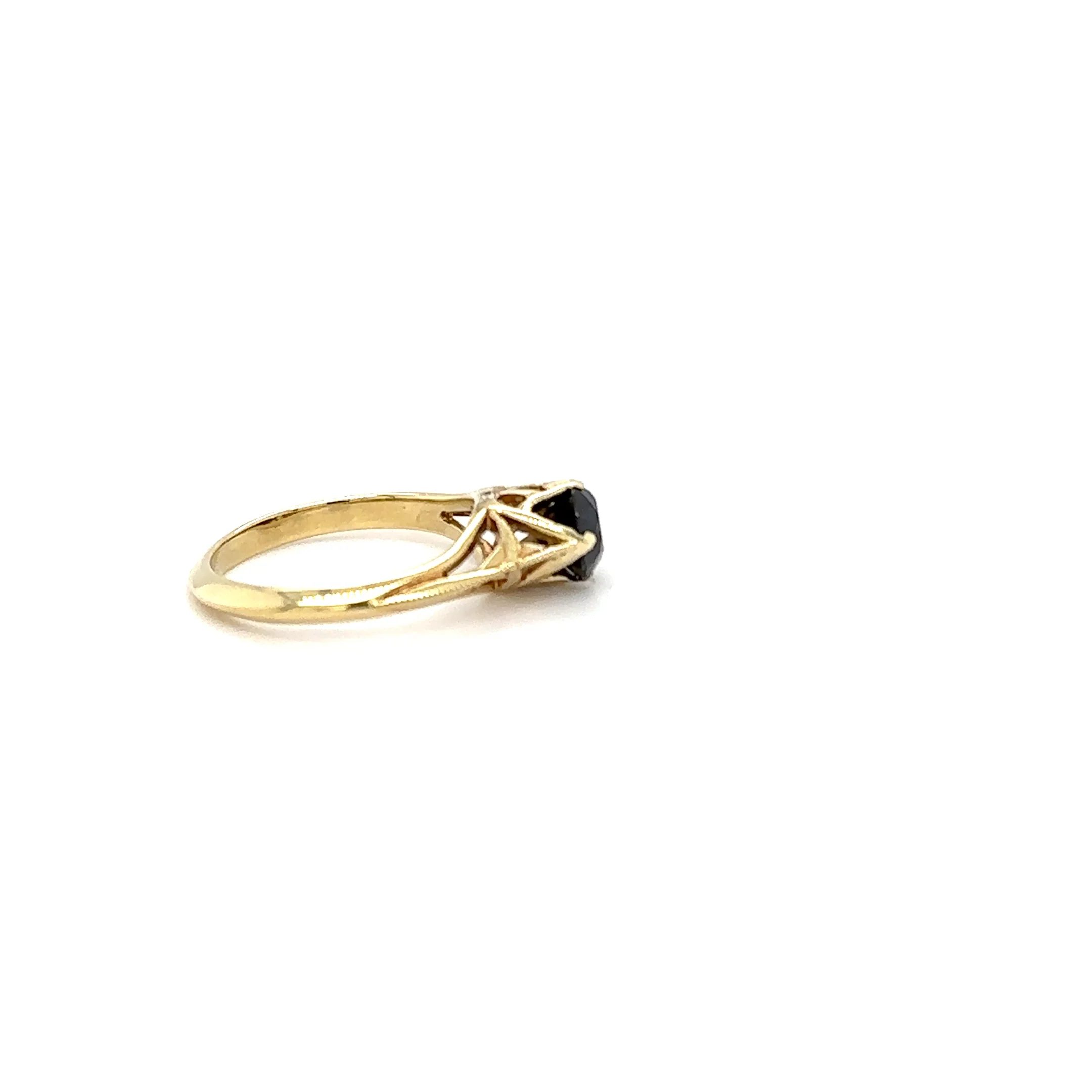 GIA Certified Natural Serendibite & Diamond Ring 18K Solid Gold 1.24tcw Black Engagement Ring Wedding Ring Antique Ring Rare Gemstone - Image 16