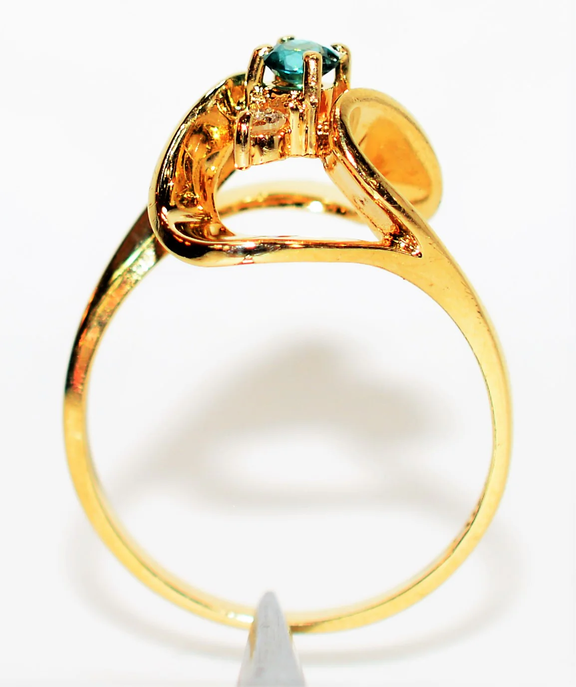 Natural Grandidierite & Diamond Ring 14K Solid Gold .18tcw RARE Gemstone Women's Ring Estate Jewelry Jewellery Vintage - Image 3