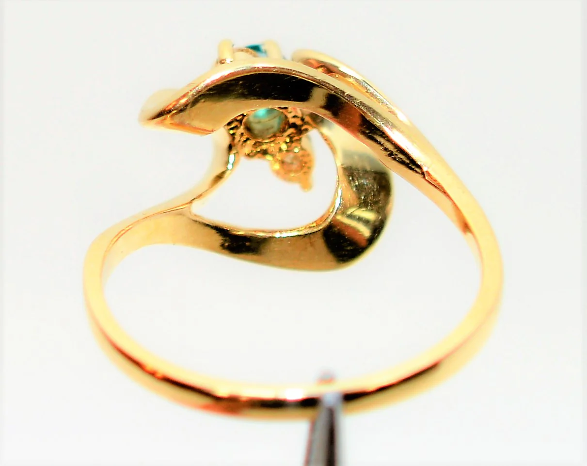 Natural Grandidierite & Diamond Ring 14K Solid Gold .18tcw RARE Gemstone Women's Ring Estate Jewelry Jewellery Vintage - Image 7