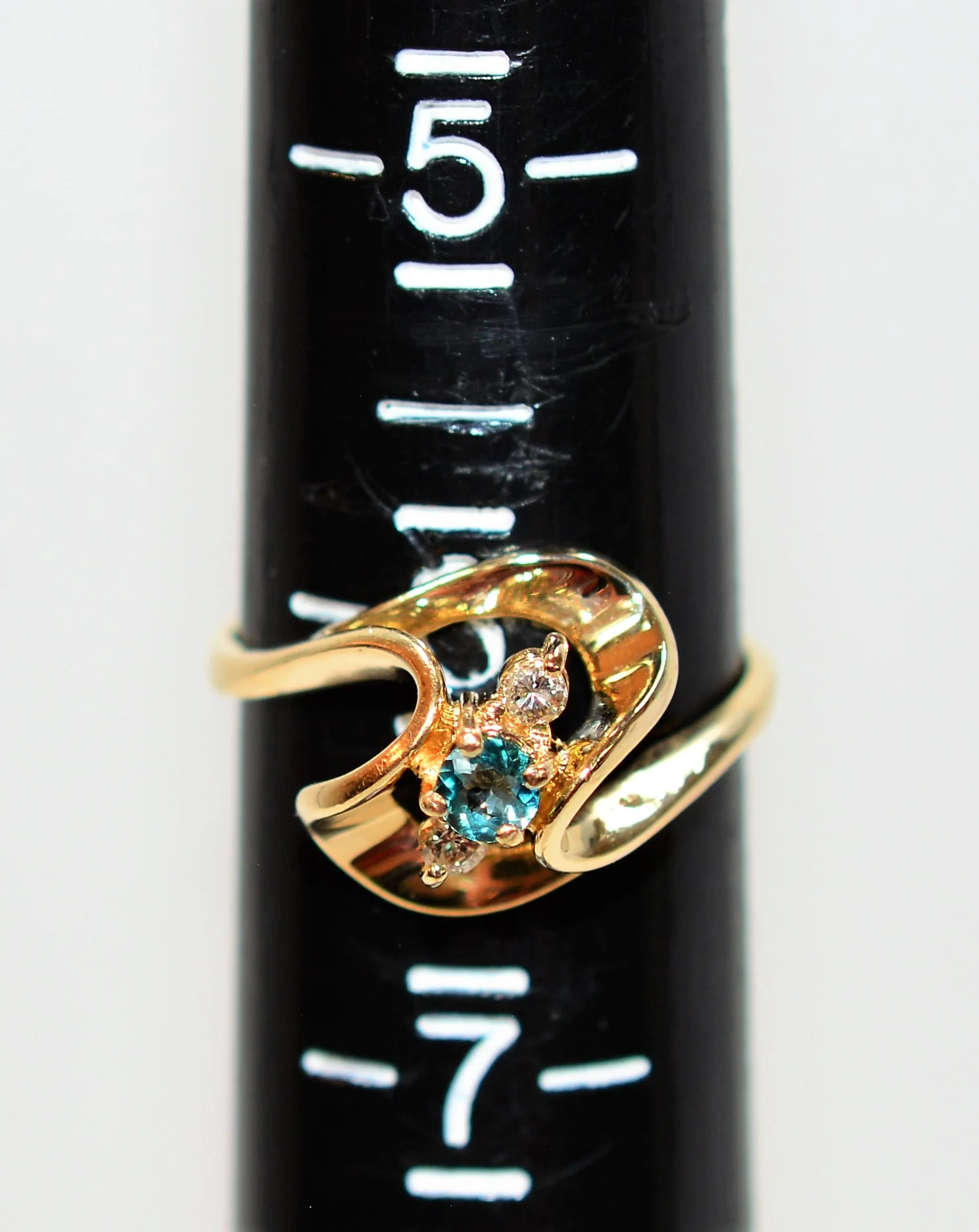 Natural Grandidierite & Diamond Ring 14K Solid Gold .18tcw RARE Gemstone Women's Ring Estate Jewelry Jewellery Vintage - Image 9