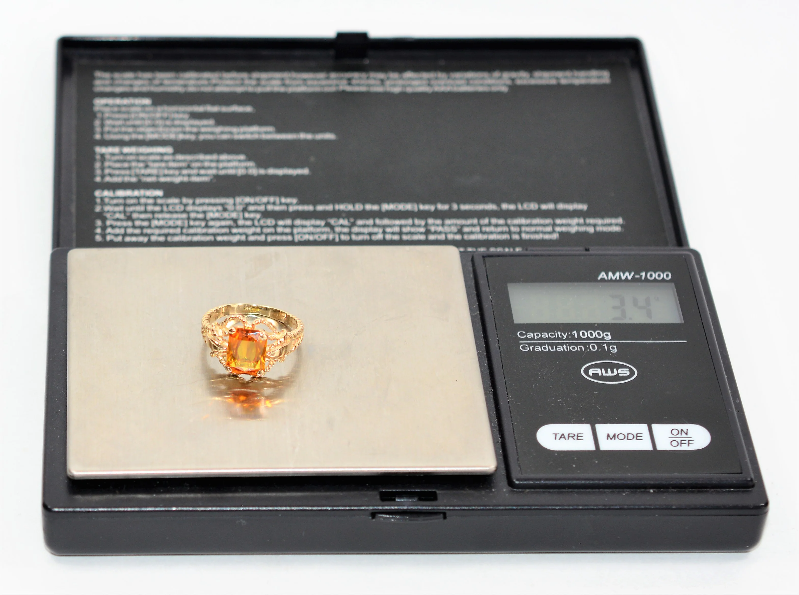 Natural Honey Citrine Natural 14K Gold 1.92ct Gemstone Ring Solitaire Ring Statement Ring Birthstone Ring Orange Ring Vintage Ring Estate - Image 10