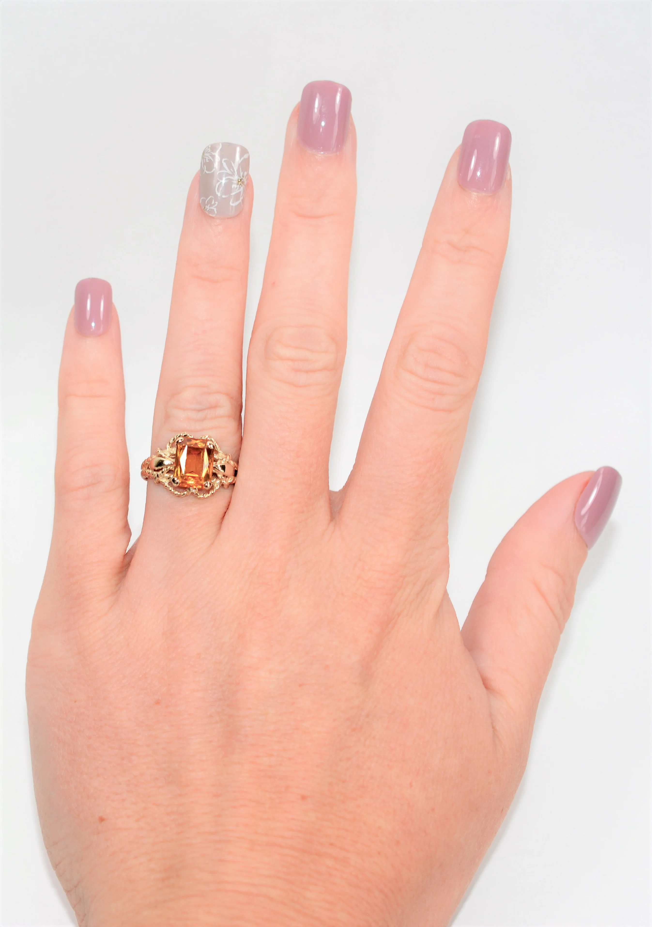 Natural Honey Citrine Natural 14K Gold 1.92ct Gemstone Ring Solitaire Ring Statement Ring Birthstone Ring Orange Ring Vintage Ring Estate - Image 2