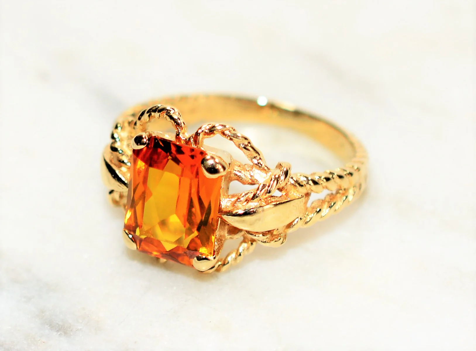 Natural Honey Citrine Natural 14K Gold 1.92ct Gemstone Ring Solitaire Ring Statement Ring Birthstone Ring Orange Ring Vintage Ring Estate - Image 8