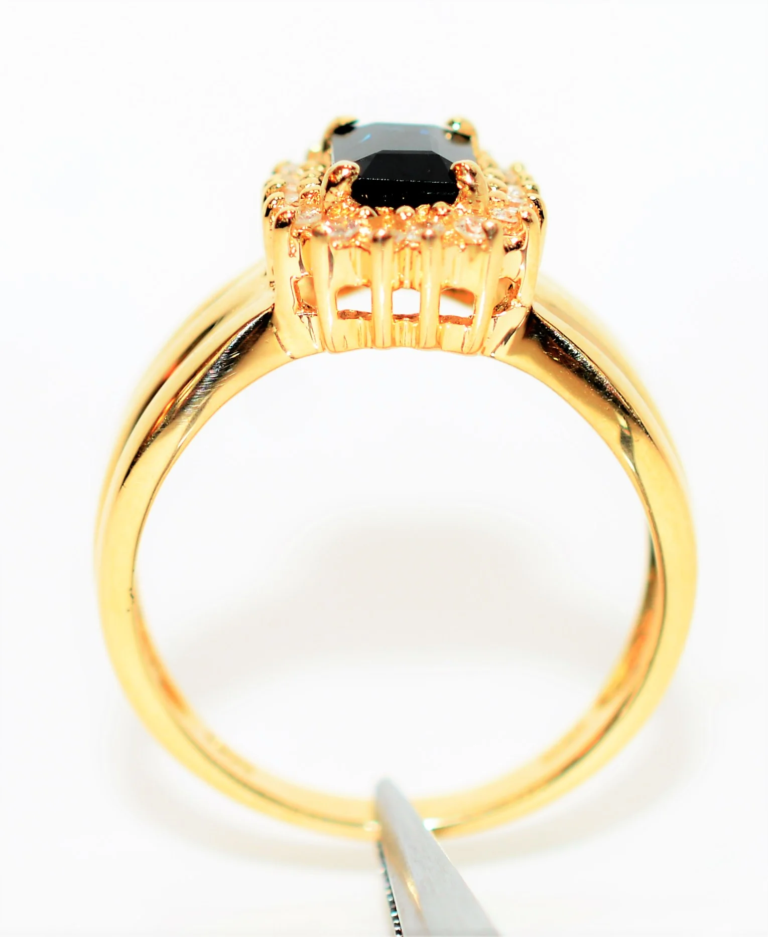 Natural Indicolite Tourmaline & Diamond Ring 14K Solid Gold 1.03tcw Gemstone Ring Womens Ring Halo Ring Birthstone Ring Blue Tourmaline Ring - Image 3