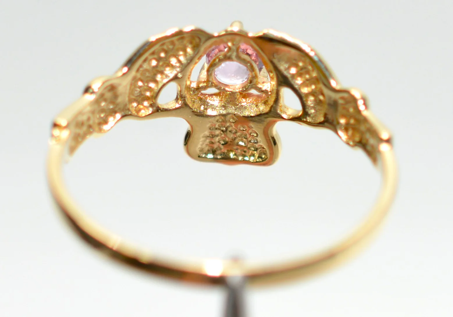 Irish Claddagh Ring Natural Padparadscha Sapphire Ring 10K Solid Gold .21ct Gemstone Ring Heart Ring Engagement Ring Promise Ring Jewellery - Image 7