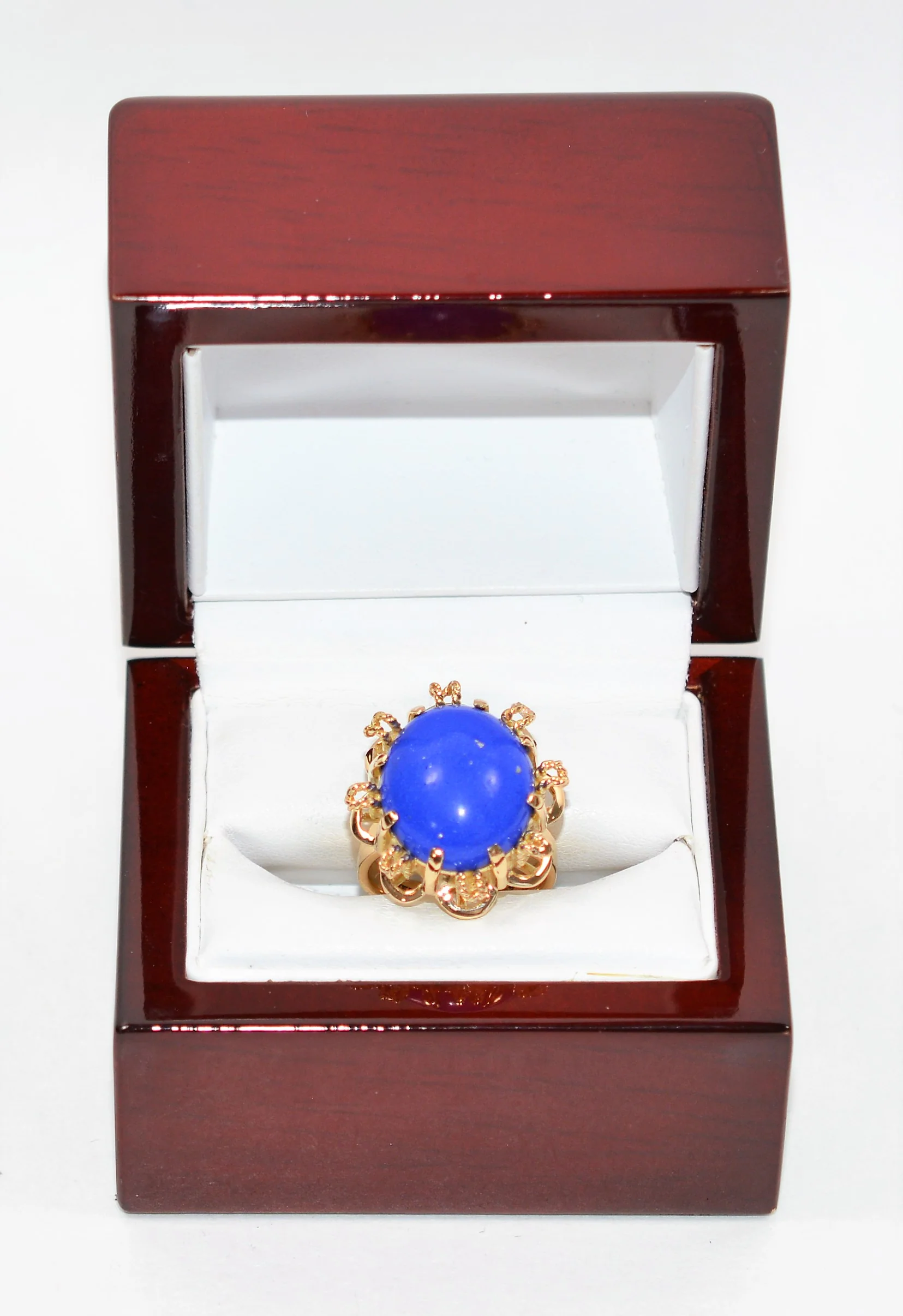 Natural Lapis Lazuli Ring 14K Solid Gold Gemstone Ring Blue Ring Birthstone Ring Estate Ring Statement Ring Cocktail Ring Fine Vintage Ring - Image 12