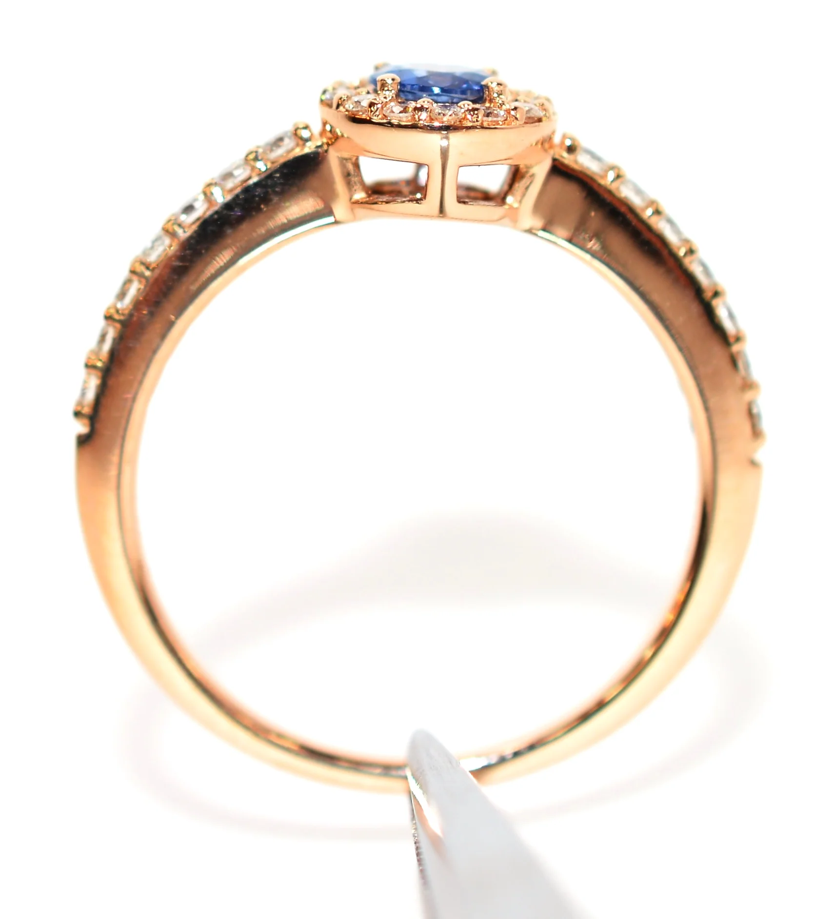 LeVian Natural Ceylon Sapphire & Diamond Ring 14K Solid Rose Gold .74tcw Ring Engagement Ring LeVian Ring Wedding Ring Sapphire Ring Bridal - Image 3