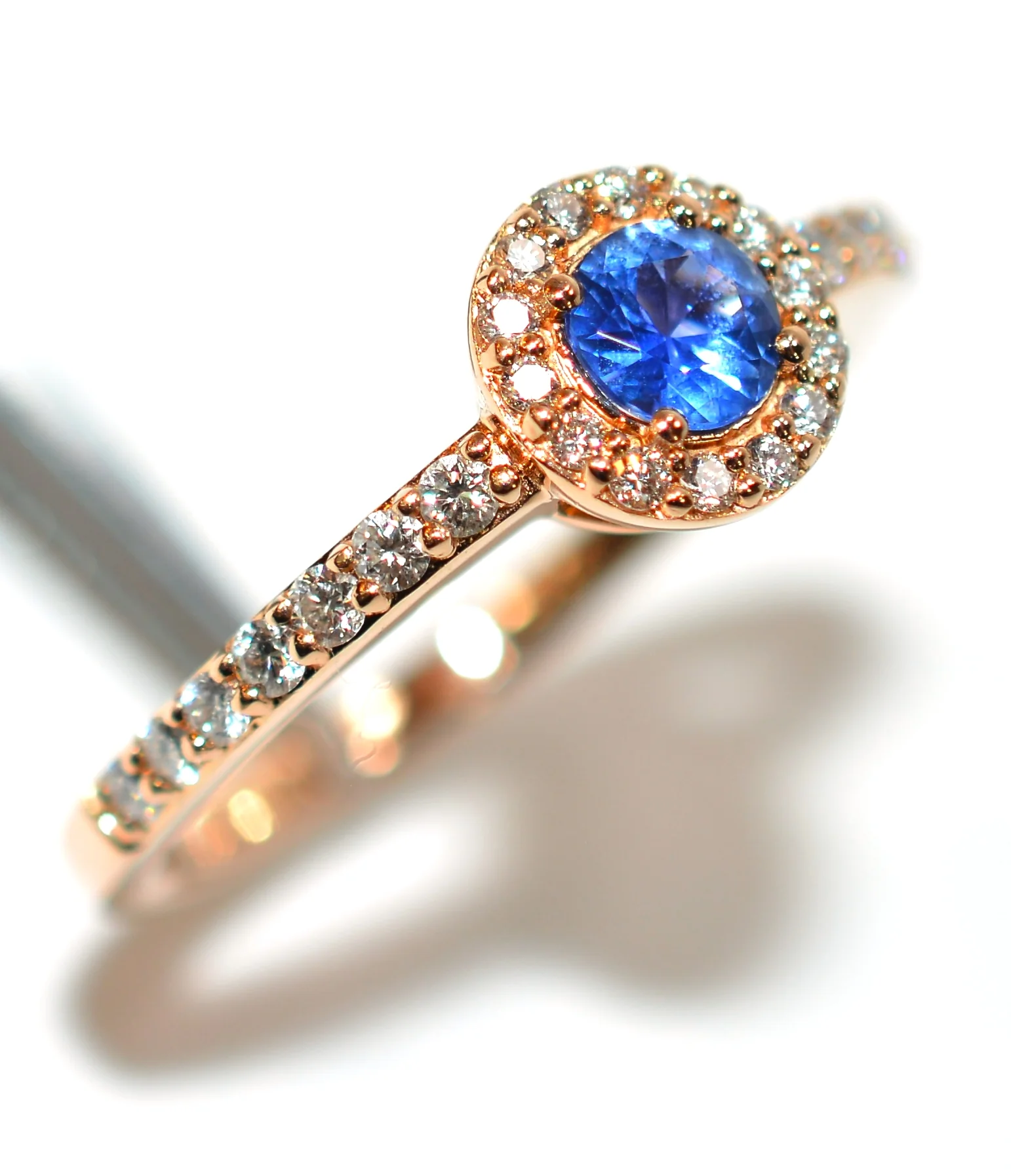 LeVian Natural Ceylon Sapphire & Diamond Ring 14K Solid Rose Gold .74tcw Ring Engagement Ring LeVian Ring Wedding Ring Sapphire Ring Bridal - Image 4