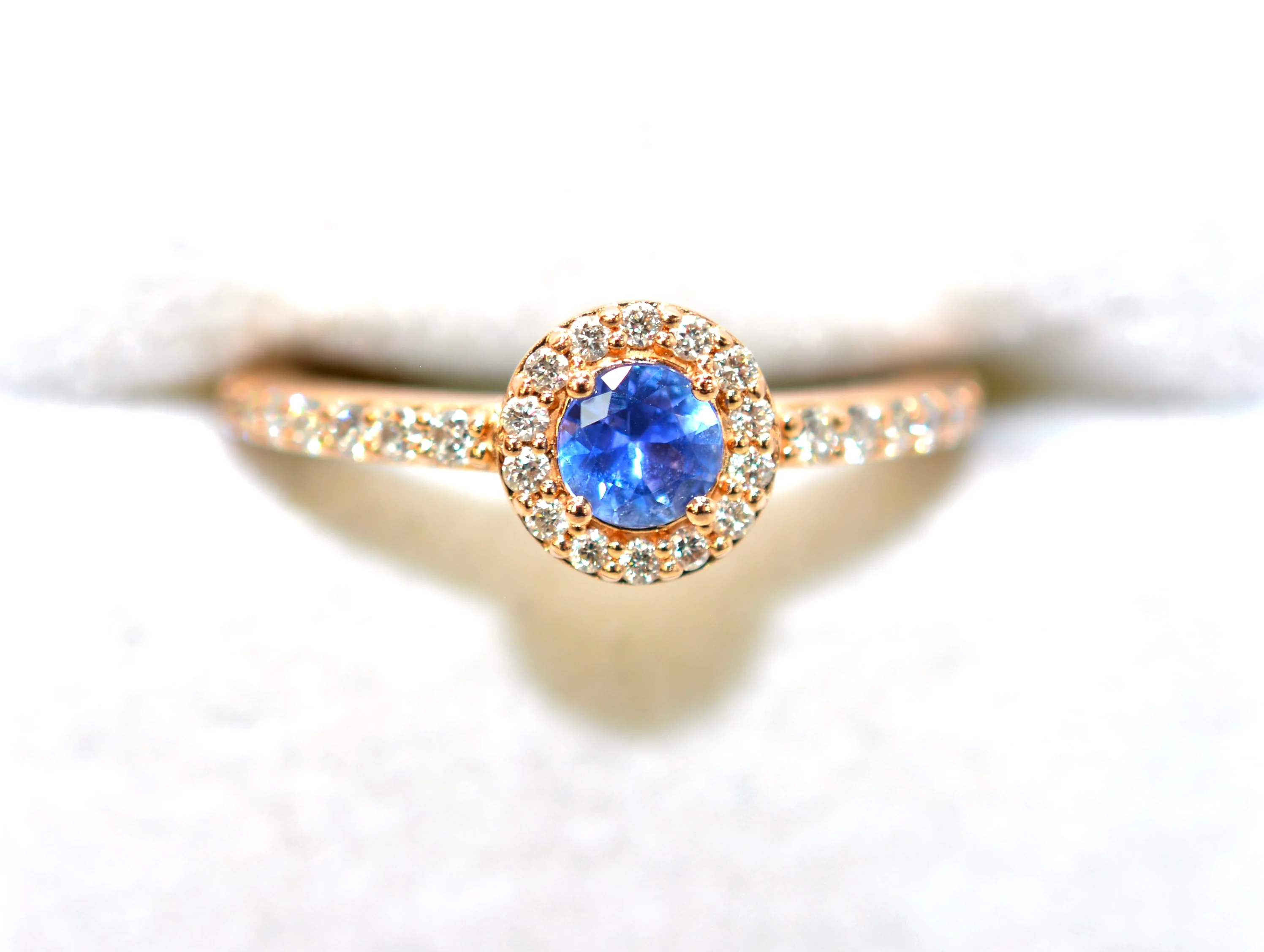 LeVian Natural Ceylon Sapphire & Diamond Ring 14K Solid Rose Gold .74tcw Ring Engagement Ring LeVian Ring Wedding Ring Sapphire Ring Bridal - Image 5