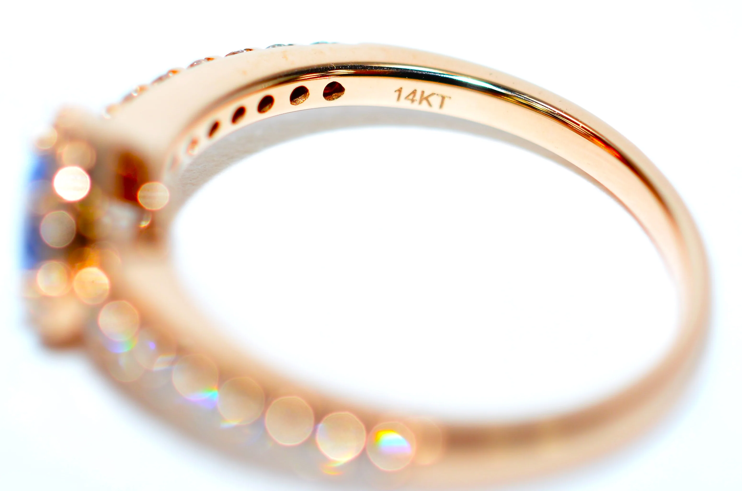 LeVian Natural Ceylon Sapphire & Diamond Ring 14K Solid Rose Gold .74tcw Ring Engagement Ring LeVian Ring Wedding Ring Sapphire Ring Bridal - Image 7