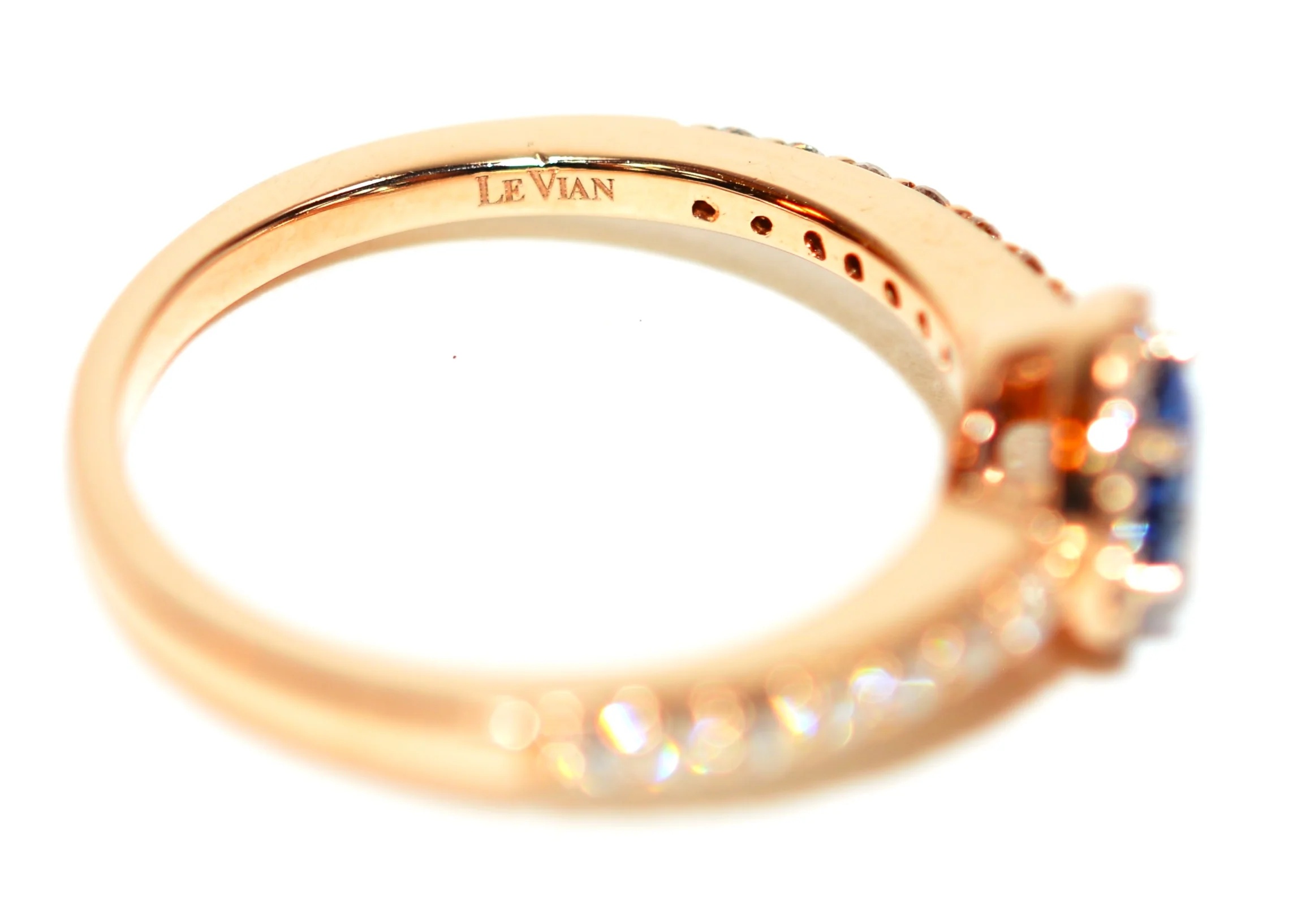 RESERVED for Veronica layaway pymt 3 of 3 LeVian Natural Ceylon Sapphire & Diamond Ring 14K Solid Rose Gold .74tcw Ring Engagement Ring LeVian Ring Wedding Ring Sapphire Ring Bridal - Image 6