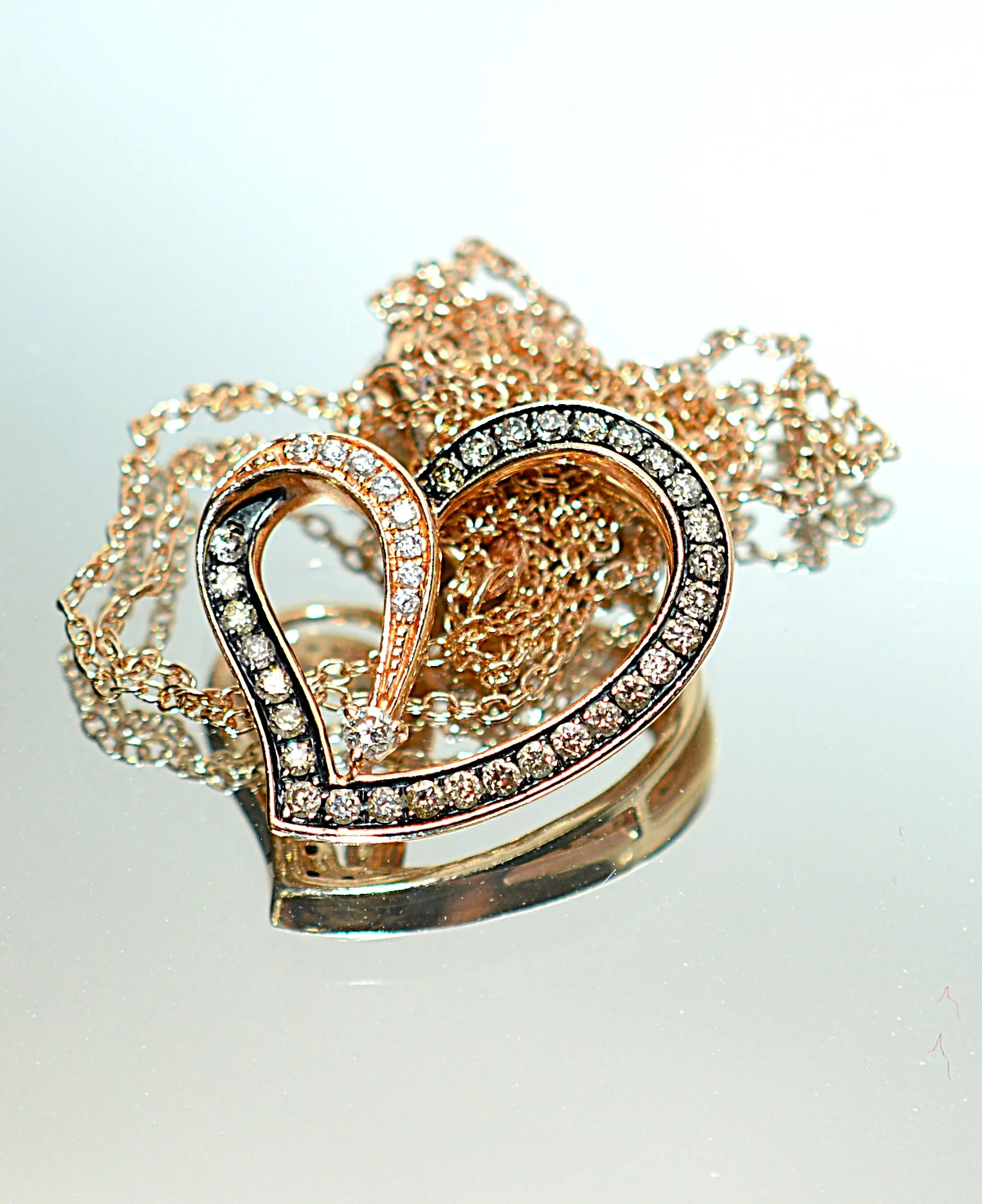 LeVian Natural Fancy Diamond Necklace 14K Rose Gold .37tcw Heart Necklace Designer Pendant Estate Jewelry Gemstone Necklace Bridal Jewelry - Image 9
