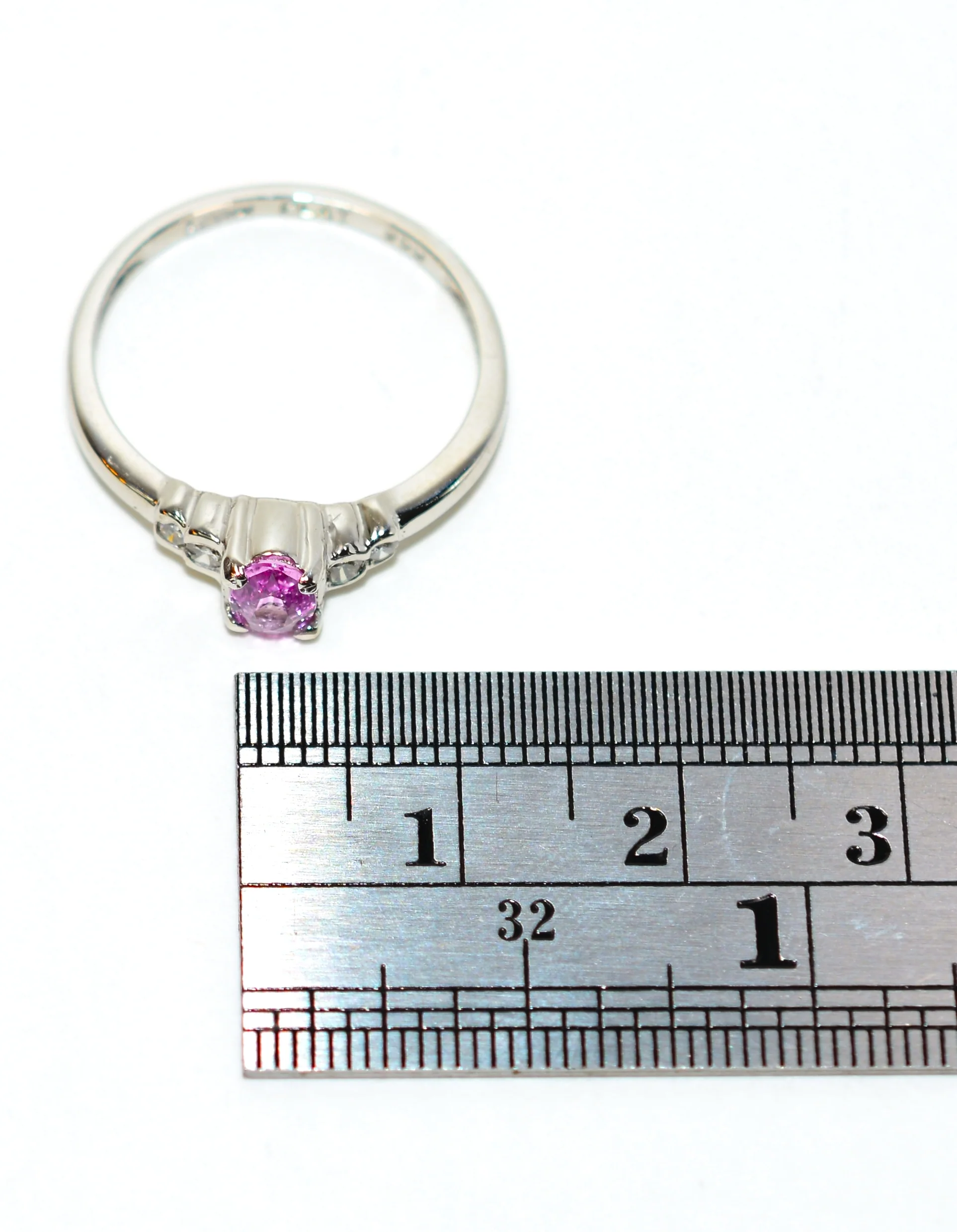 LeVian Natural Padparadscha Sapphire & Diamond Ring Solid Platinum .49tcw Ceylon Ring Sapphire Ring Designer Ring Engagement Ring Pink Ring - Image 10