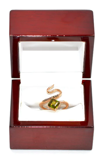 LeVian Natural Sphene & Diamond Ring 14K Solid Rose Gold 1.72tcw Titanite Ring Sphene Ring Snake Ring Designer Ring LeVian Bridal Statement - Image 10