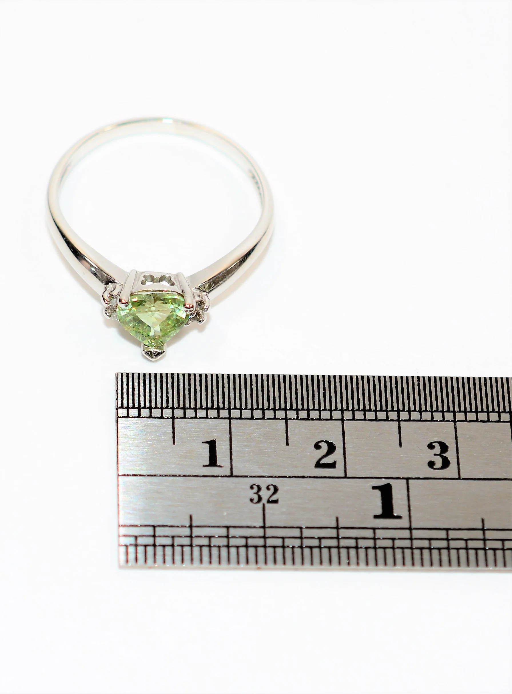 Natural Merelani Mint Garnet & Diamond Ring 14K Solid White Gold 1.14tcw Heart Ring Engagement Ring Wedding Ring Green Ring Bridal Jewelry - Image 11