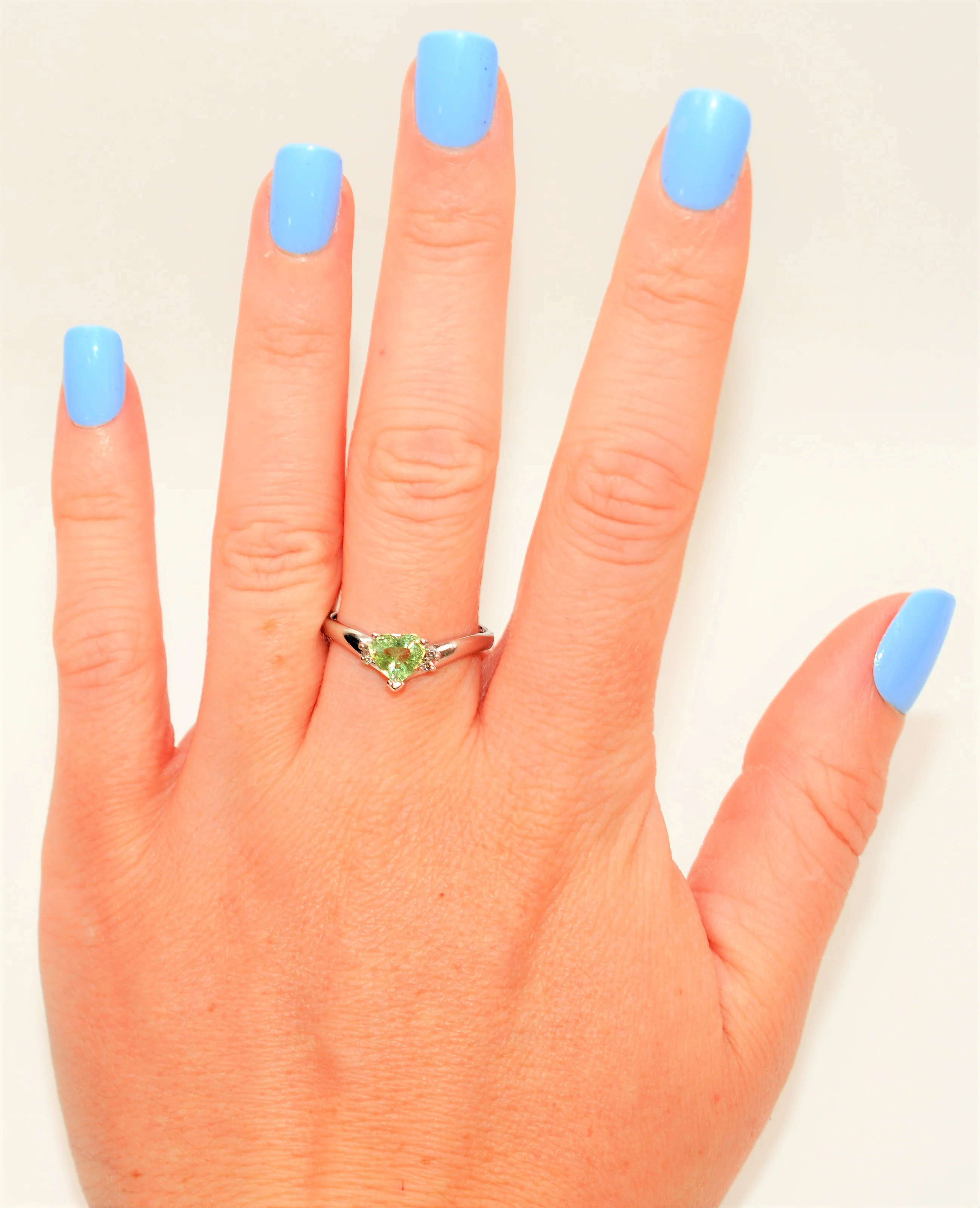 Natural Merelani Mint Garnet & Diamond Ring 14K Solid White Gold 1.14tcw Heart Ring Engagement Ring Wedding Ring Green Ring Bridal Jewelry - Image 2