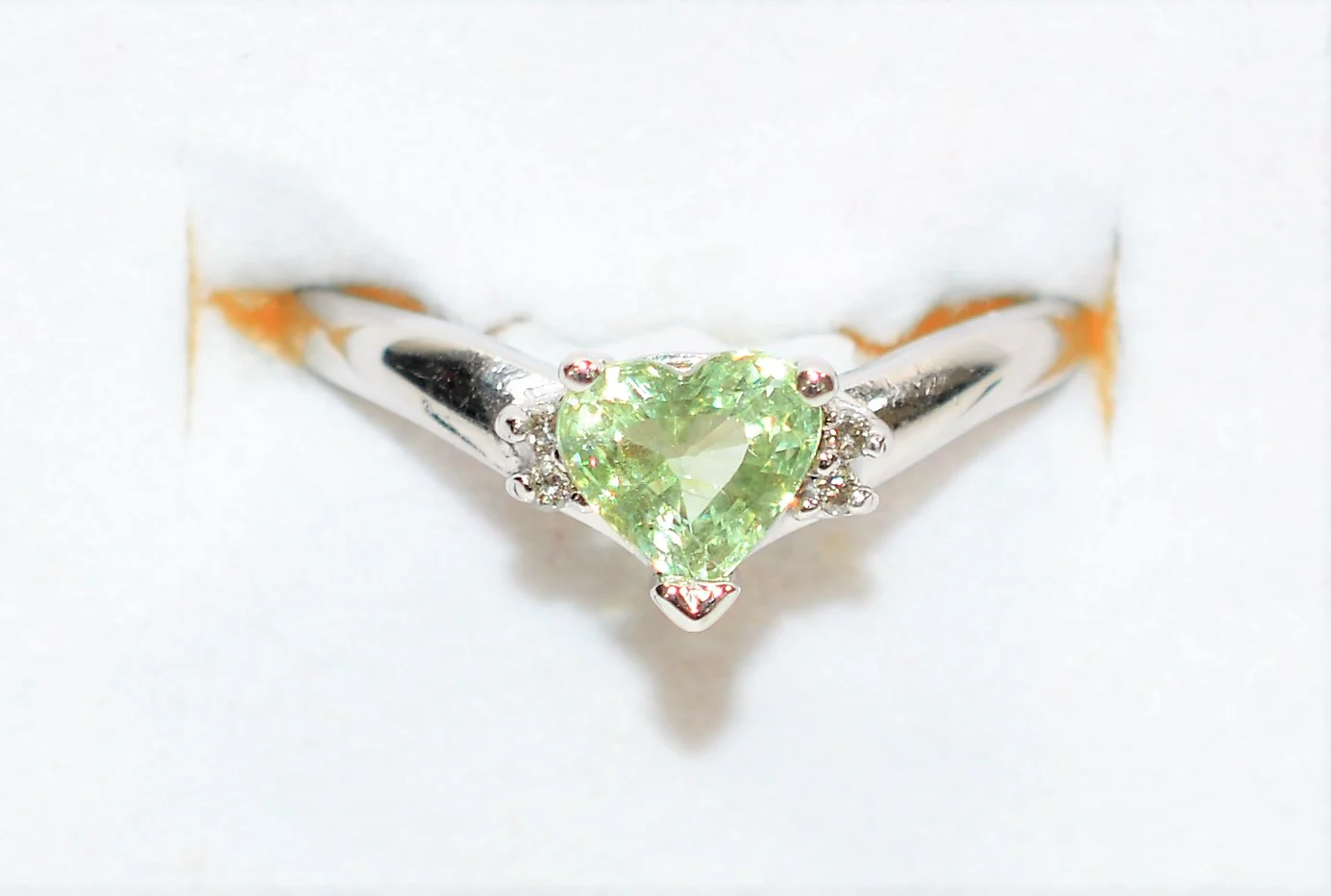 Natural Merelani Mint Garnet & Diamond Ring 14K Solid White Gold 1.14tcw Heart Ring Engagement Ring Wedding Ring Green Ring Bridal Jewelry - Image 5