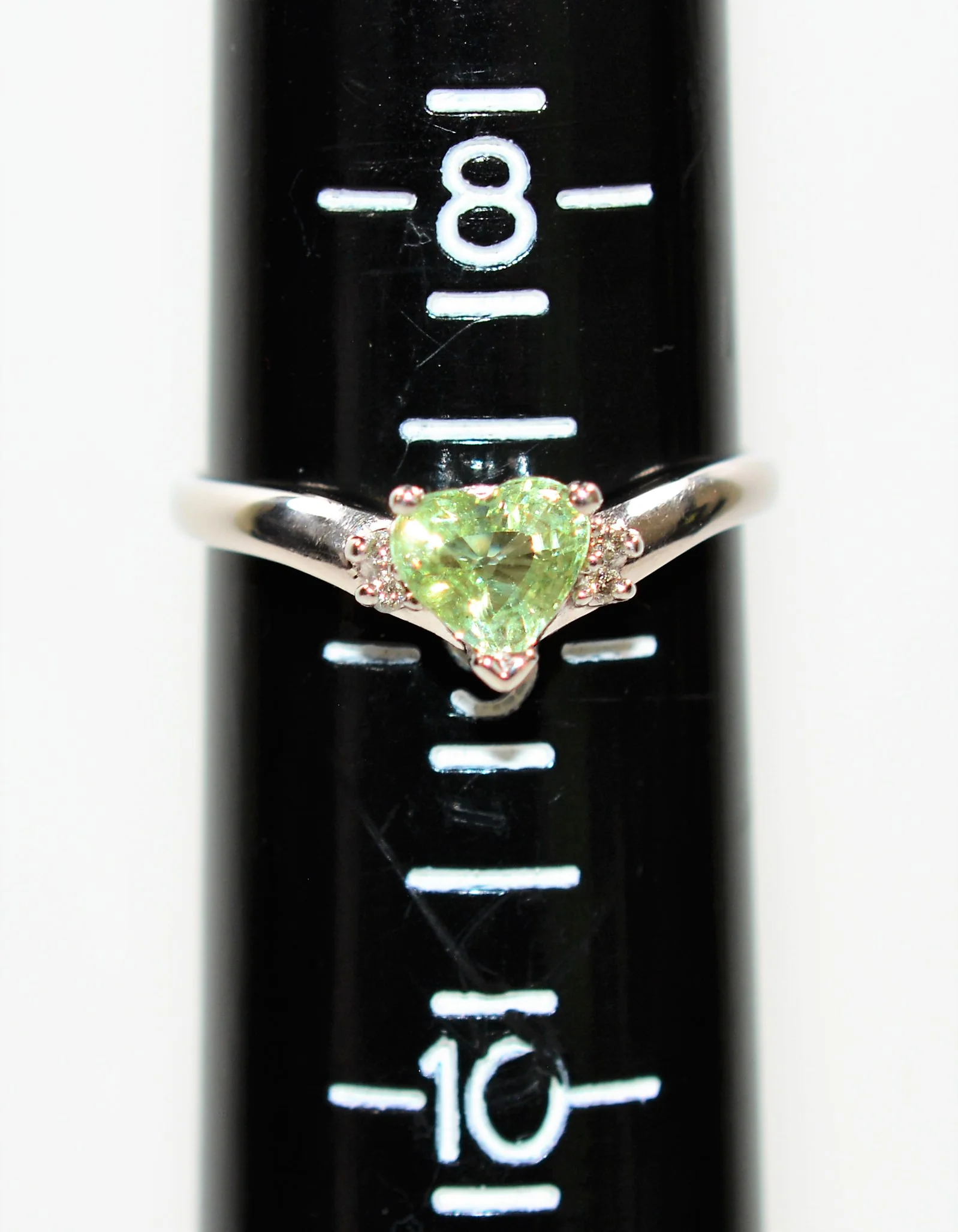 Natural Merelani Mint Garnet & Diamond Ring 14K Solid White Gold 1.14tcw Heart Ring Engagement Ring Wedding Ring Green Ring Bridal Jewelry - Image 9