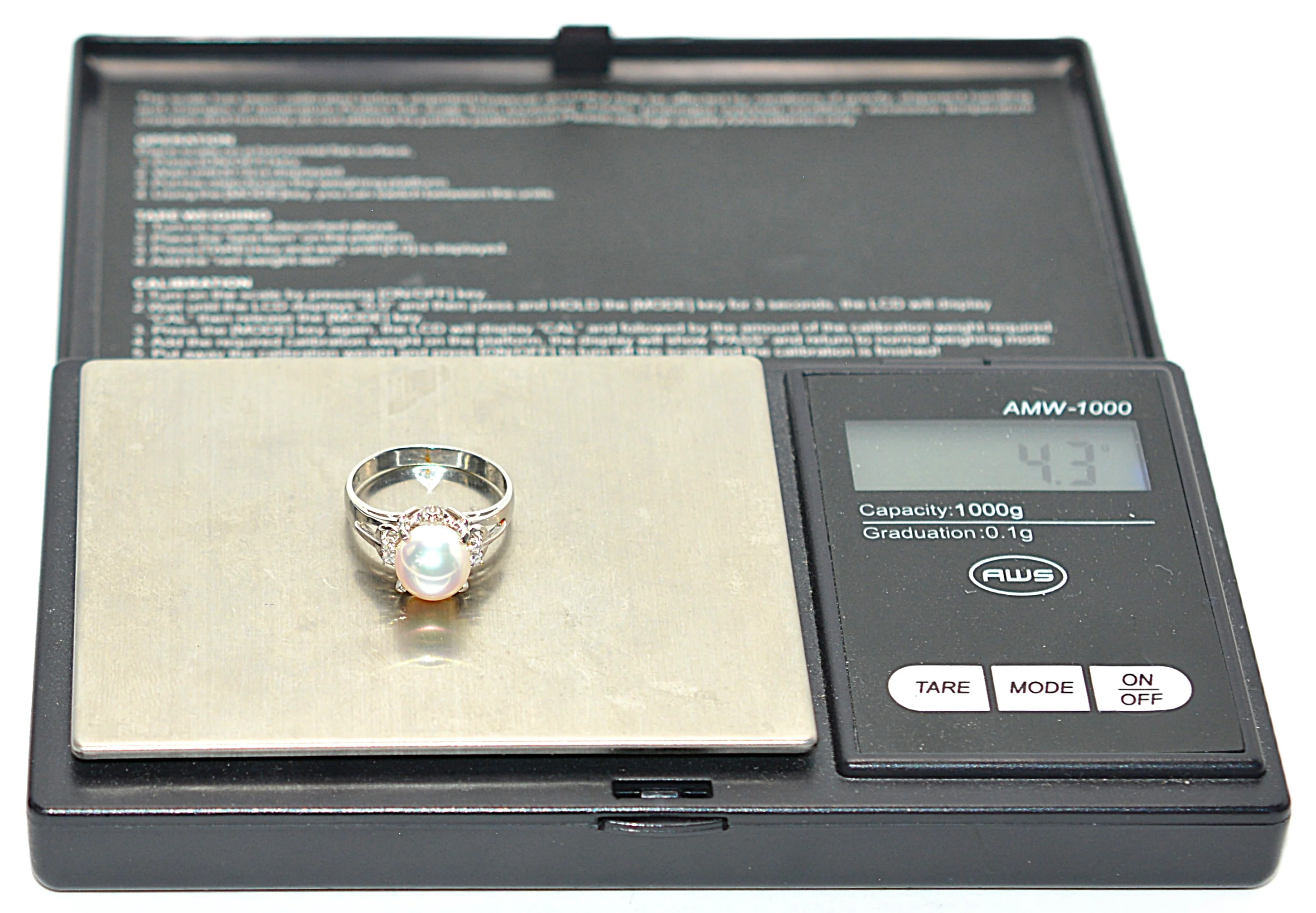 Natural Akoya Pearl & Diamond Ring PT900 Platinum .04tcw Gemstone Ring Birthstone Ring Statement Ring Estate Jewelry - Image 14