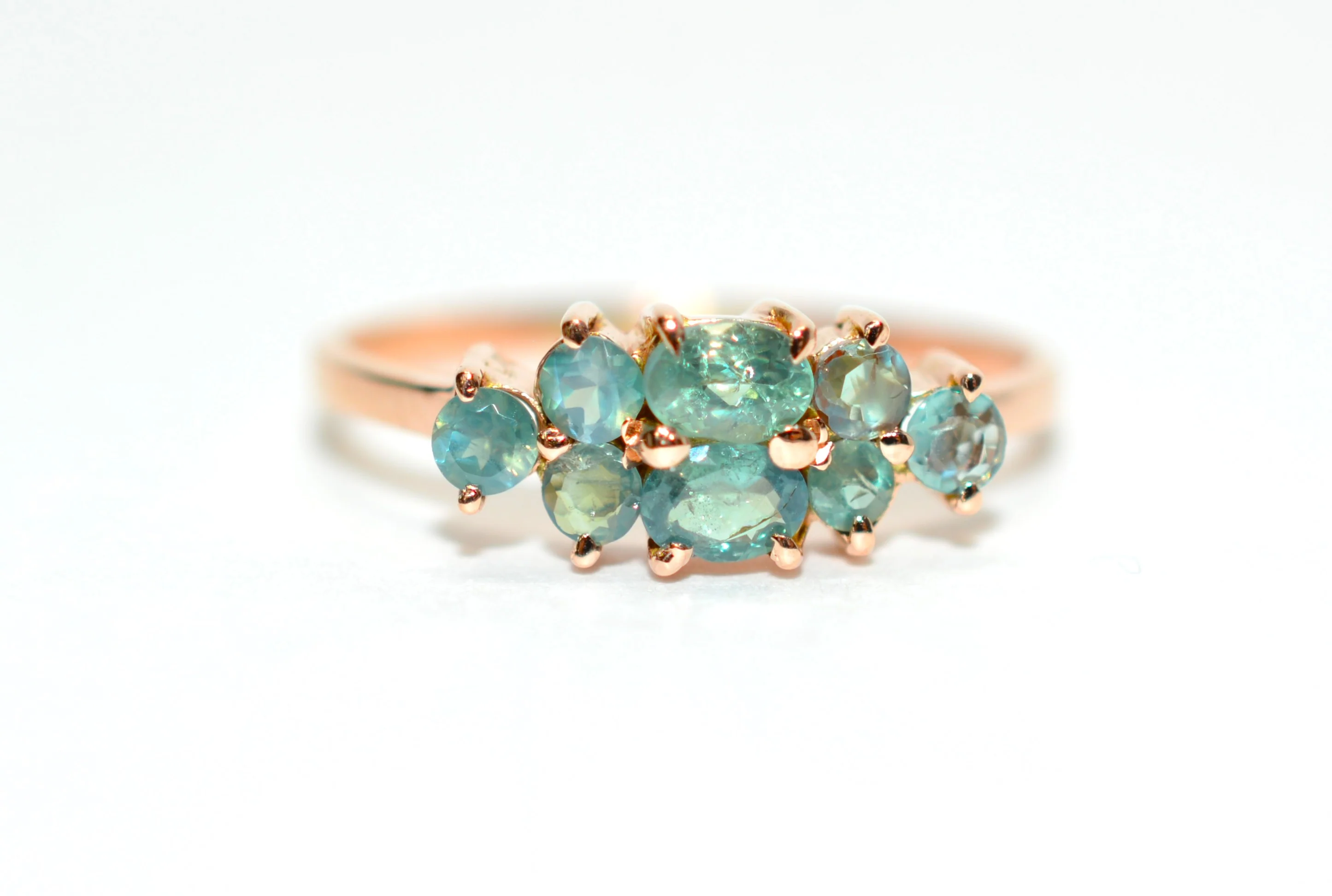 Natural Alexandrite Ring 10K Gold .72tcw Cluster Ring Gemstone Ring Vintage Gem