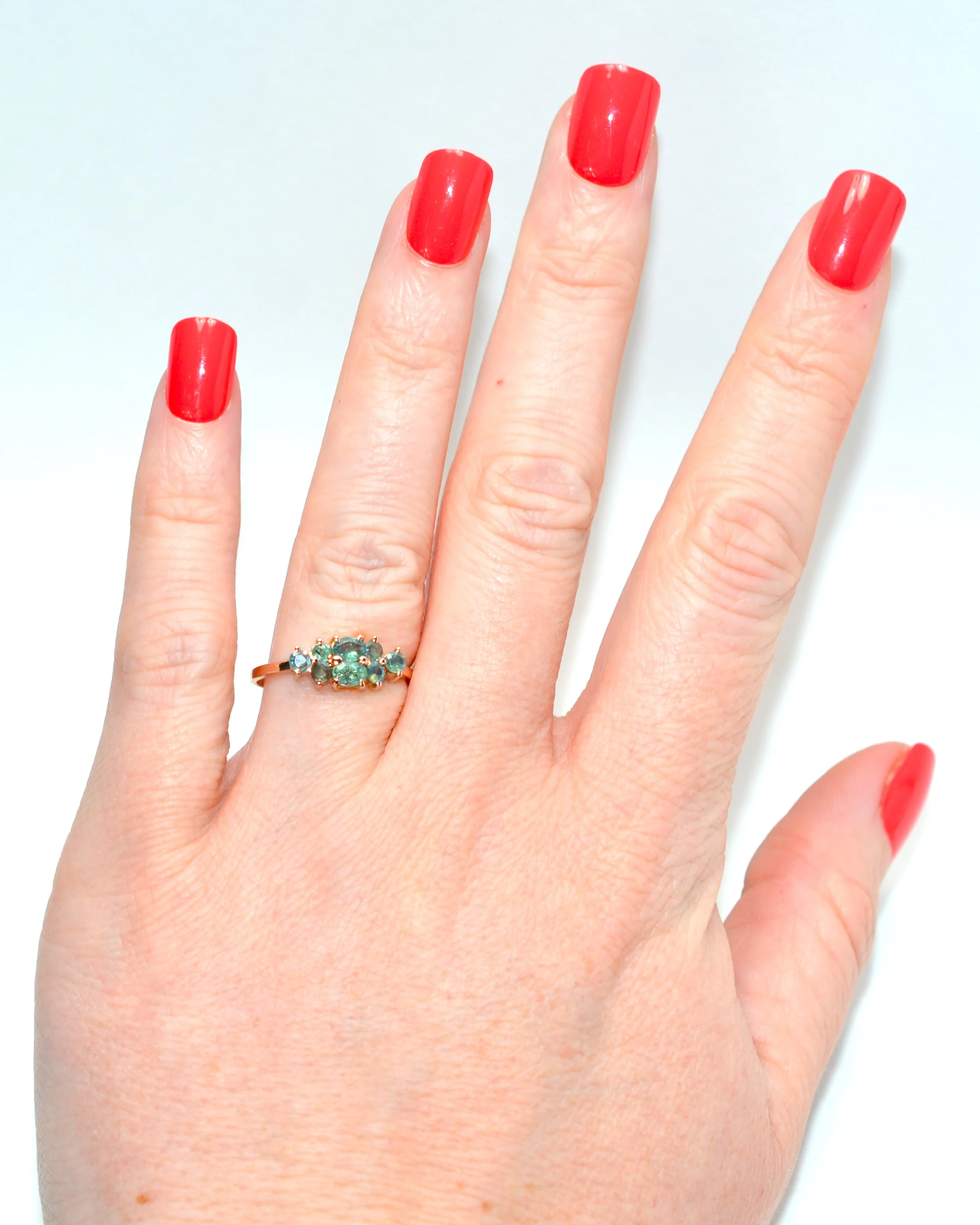 Natural Alexandrite Ring 10K Gold .72tcw Cluster Ring Gemstone Ring Vintage Gem - Image 2