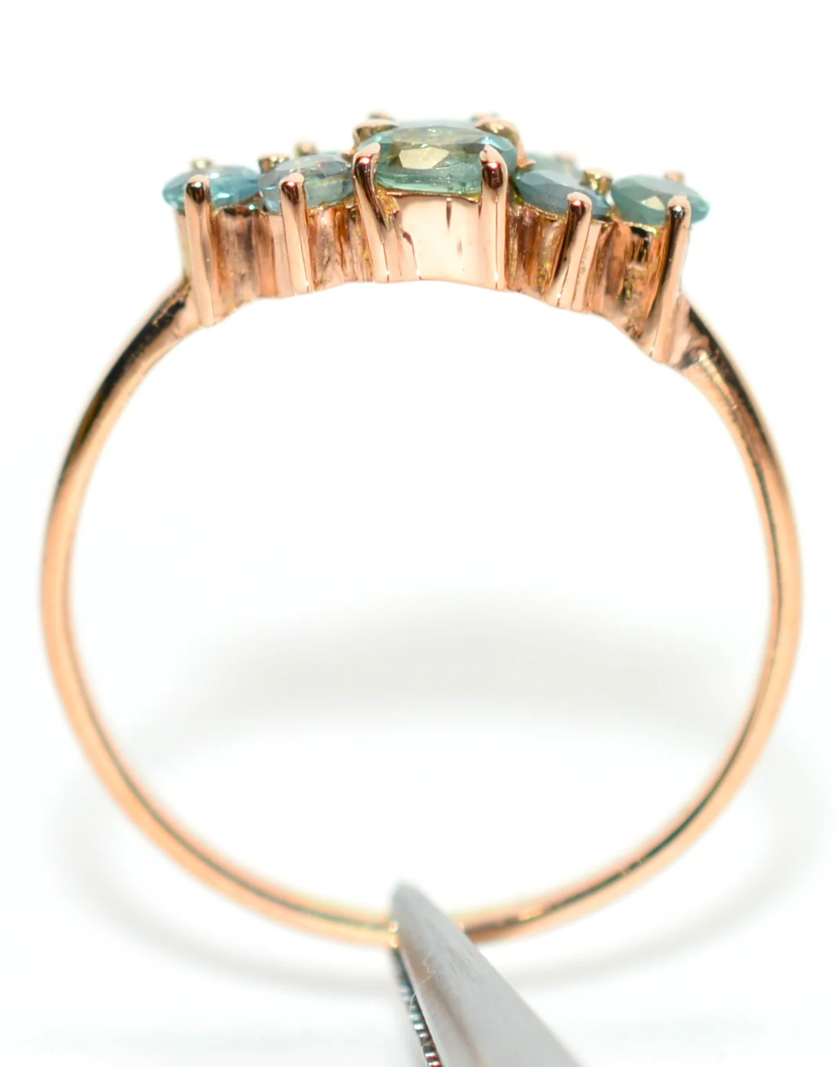 Natural Alexandrite Ring 10K Gold .72tcw Cluster Ring Gemstone Ring Vintage Gem - Image 3