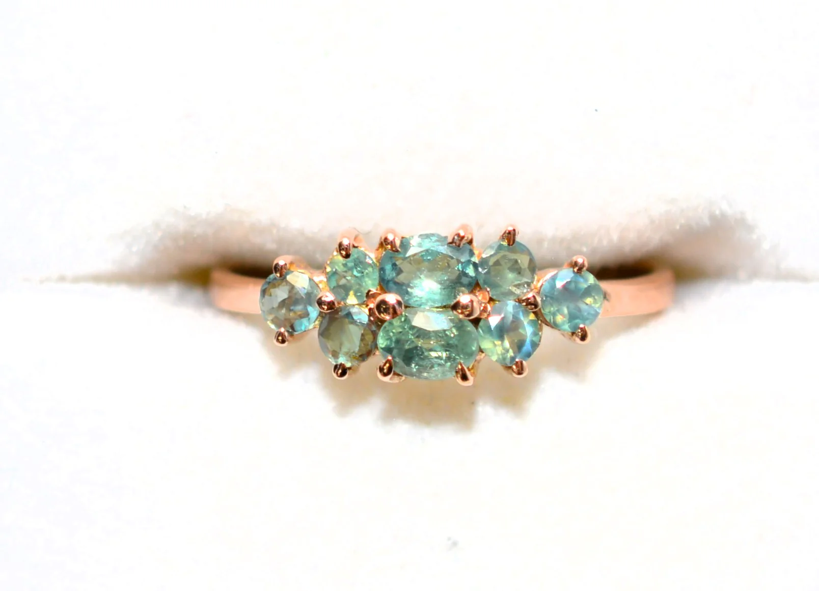 Natural Alexandrite Ring 10K Gold .72tcw Cluster Ring Gemstone Ring Vintage Gem - Image 5