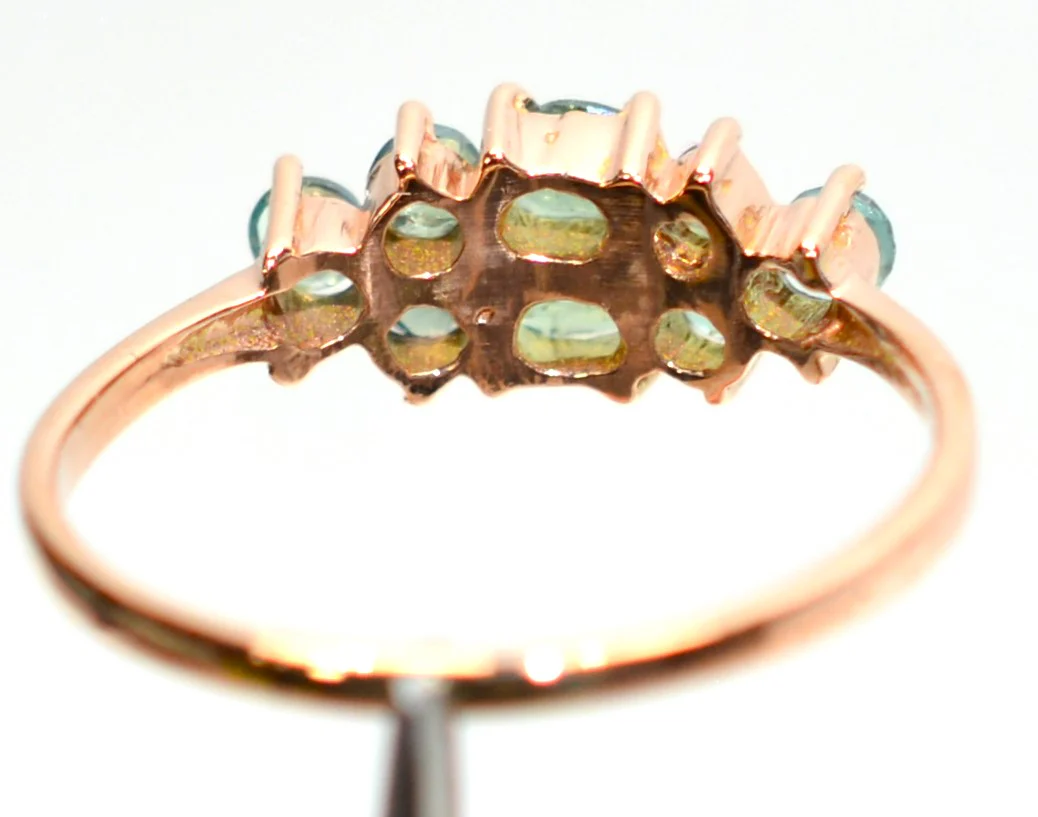 Natural Alexandrite Ring 10K Gold .72tcw Cluster Ring Gemstone Ring Vintage Gem - Image 7