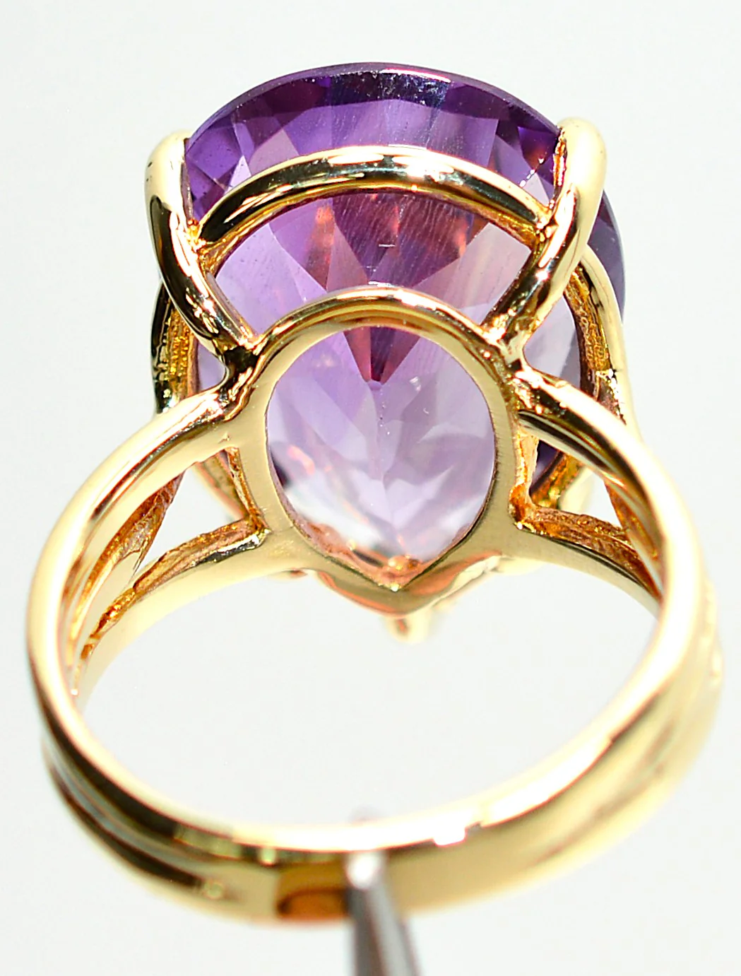 Natural Amethyst Ring 14K Solid Gold 8.71ct Solitaire Ring February Birthstone Ring Purple Ring Vintage Ring Cocktail Ring Estate Jewelry - Image 7
