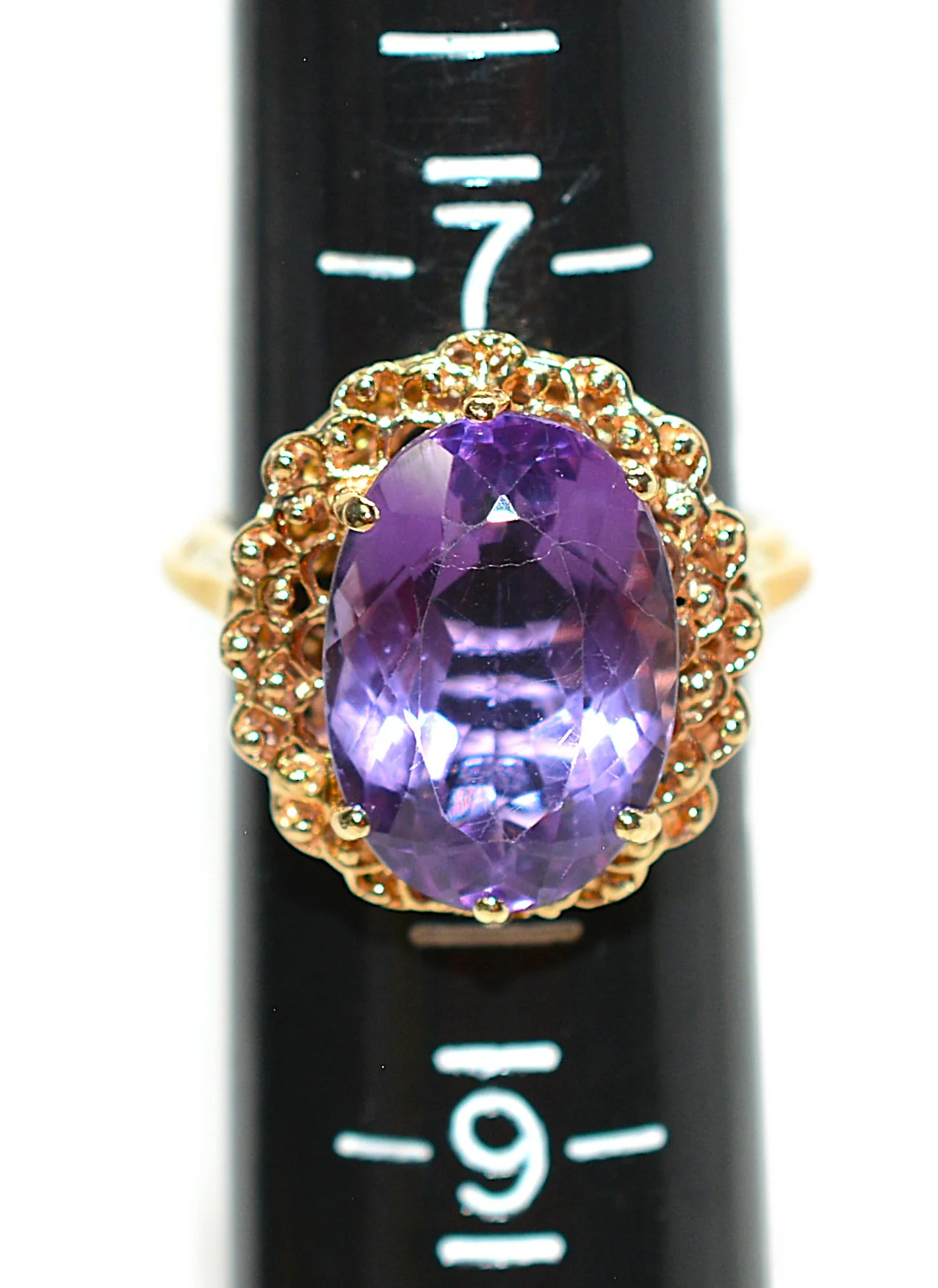 Natural Amethyst Ring 18K Solid Gold Ring 9.28ct Gemstone Ring Estate Statement Ring Cocktail Ring Purple Gemstone February Birthstone Ring - Image 12
