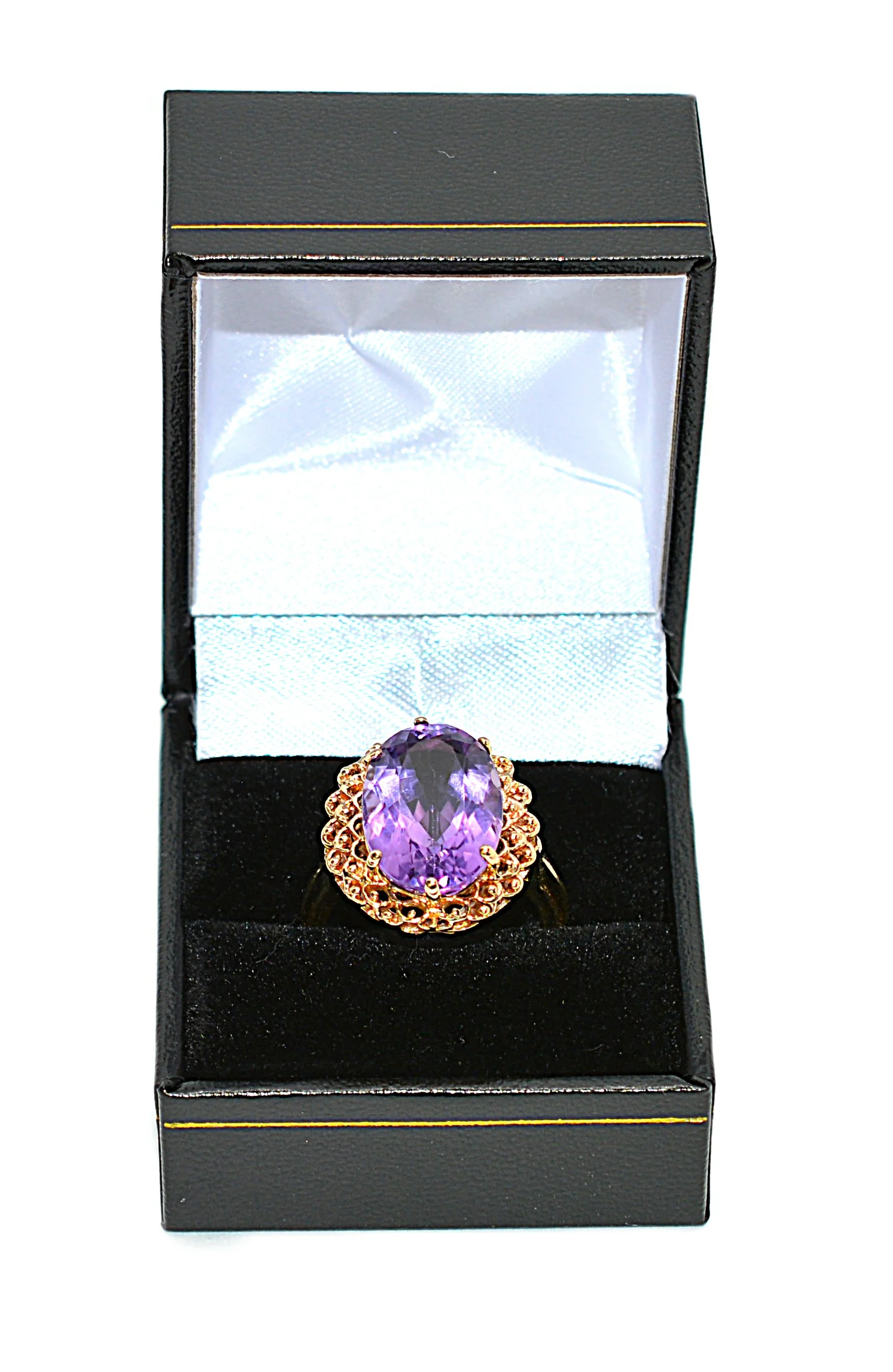 Natural Amethyst Ring 18K Solid Gold Ring 9.28ct Gemstone Ring Estate Statement Ring Cocktail Ring Purple Gemstone February Birthstone Ring - Image 15