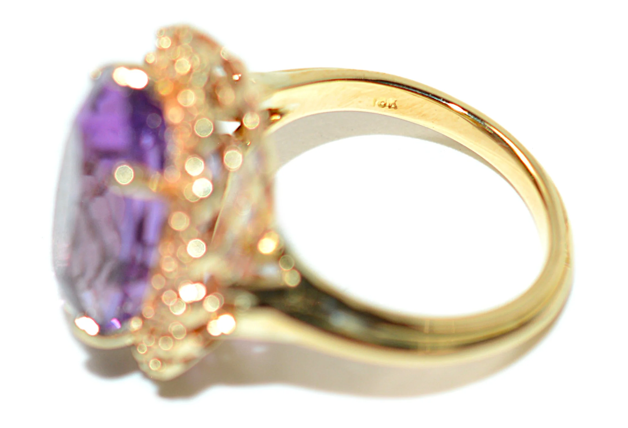 Natural Amethyst Ring 18K Solid Gold Ring 9.28ct Gemstone Ring Estate Statement Ring Cocktail Ring Purple Gemstone February Birthstone Ring - Image 6