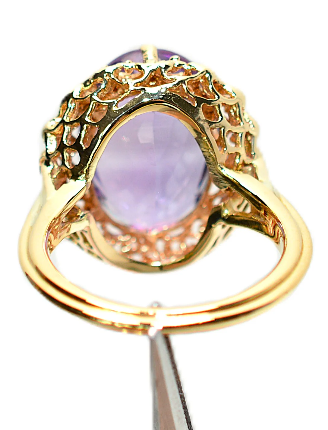 Natural Amethyst Ring 18K Solid Gold Ring 9.28ct Gemstone Ring Estate Statement Ring Cocktail Ring Purple Gemstone February Birthstone Ring - Image 7