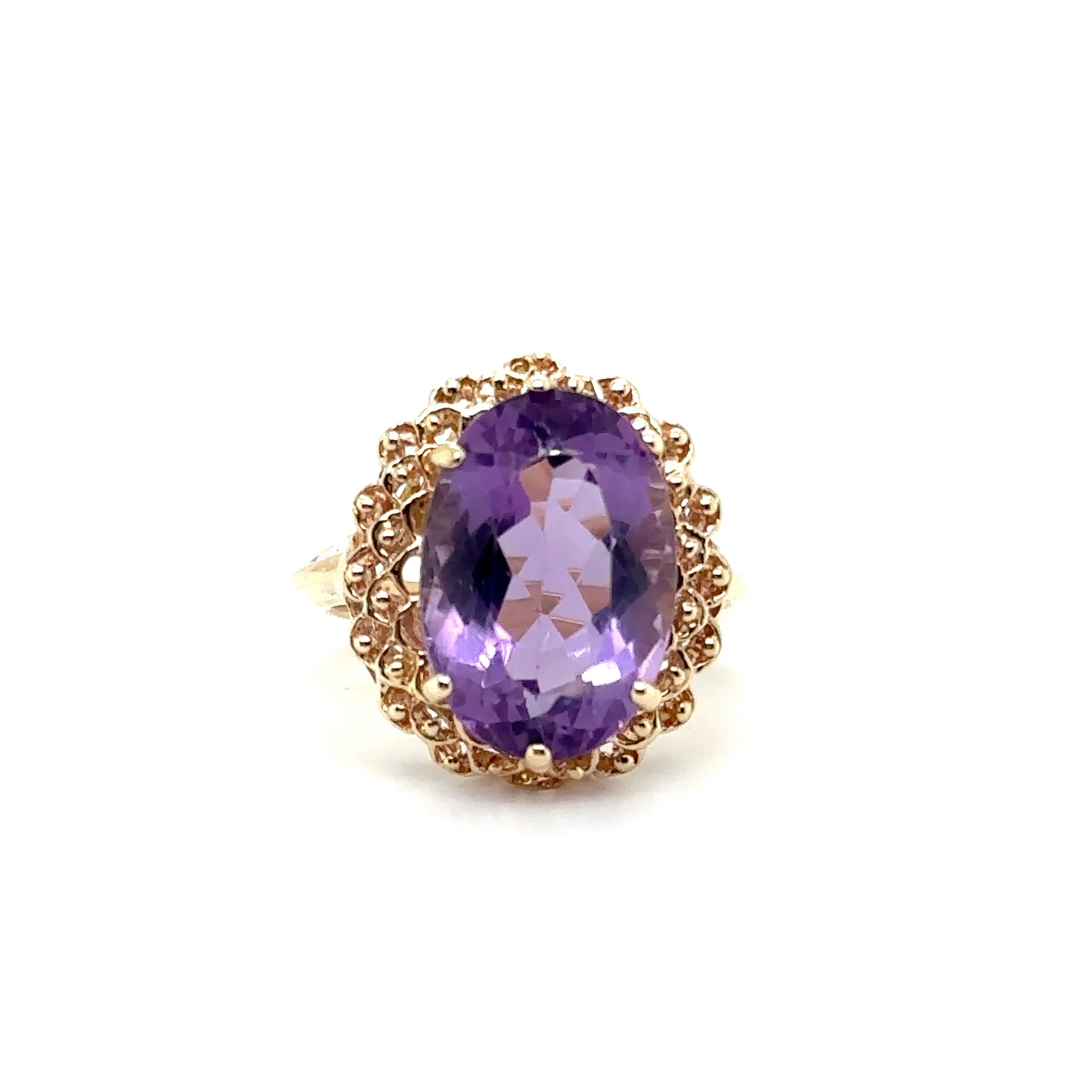 Natural Amethyst Ring 18K Solid Gold Ring 9.28ct Gemstone Ring Estate Statement Ring Cocktail Ring Purple Gemstone February Birthstone Ring - Image 8