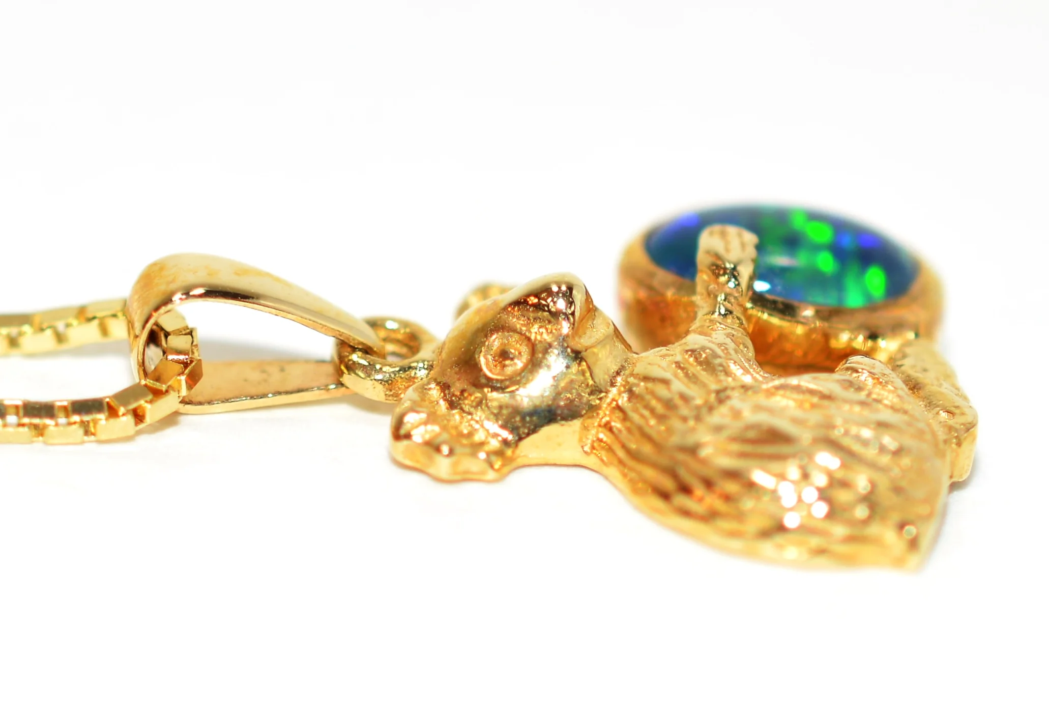 Natural Australian Black Opal Necklace 14K Solid Gold Koala Bear Necklace Koala Pendant Australian Jewelry Fine Jewelry Jewellery - Image 5