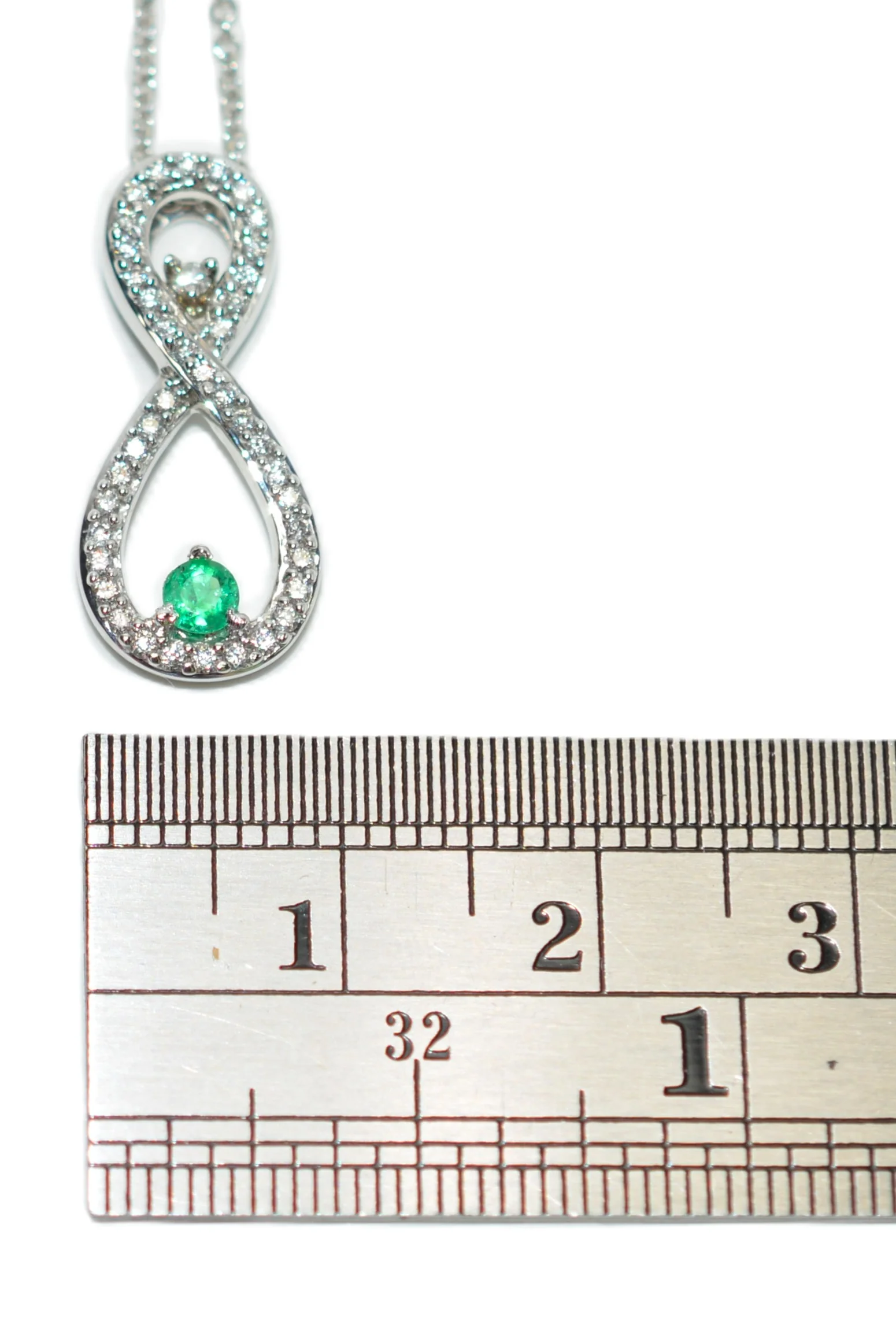 Natural Colombian Emerald & Diamond Necklace .30tcw 14K White Gold Gemstone Pendant Necklace May Birthstone Necklace Green Estate Jewelry - Image 13