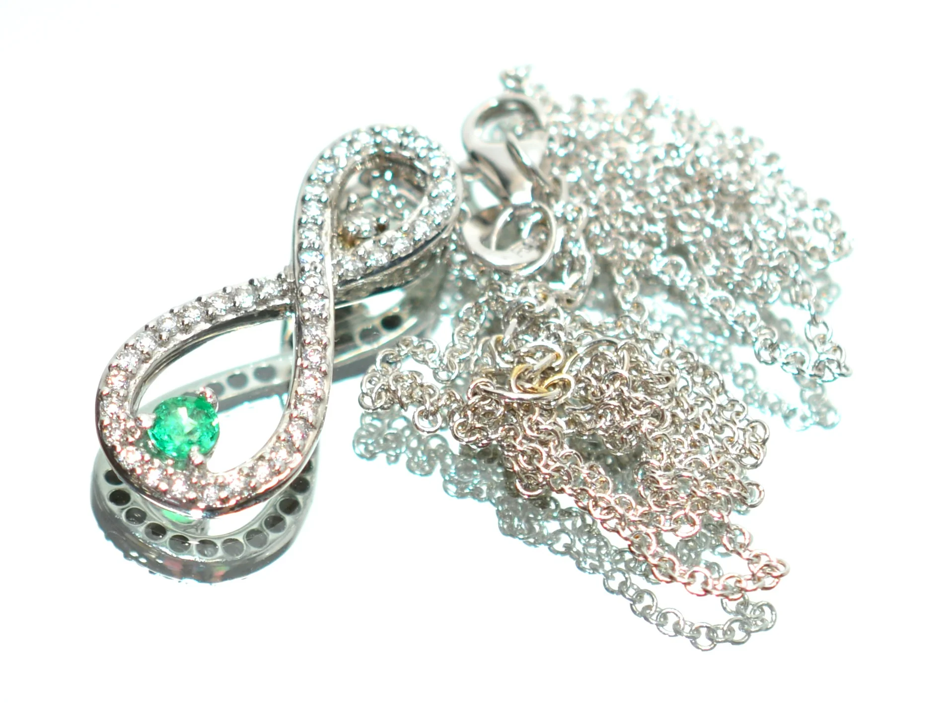 Natural Colombian Emerald & Diamond Necklace .30tcw 14K White Gold Gemstone Pendant Necklace May Birthstone Necklace Green Estate Jewelry - Image 16