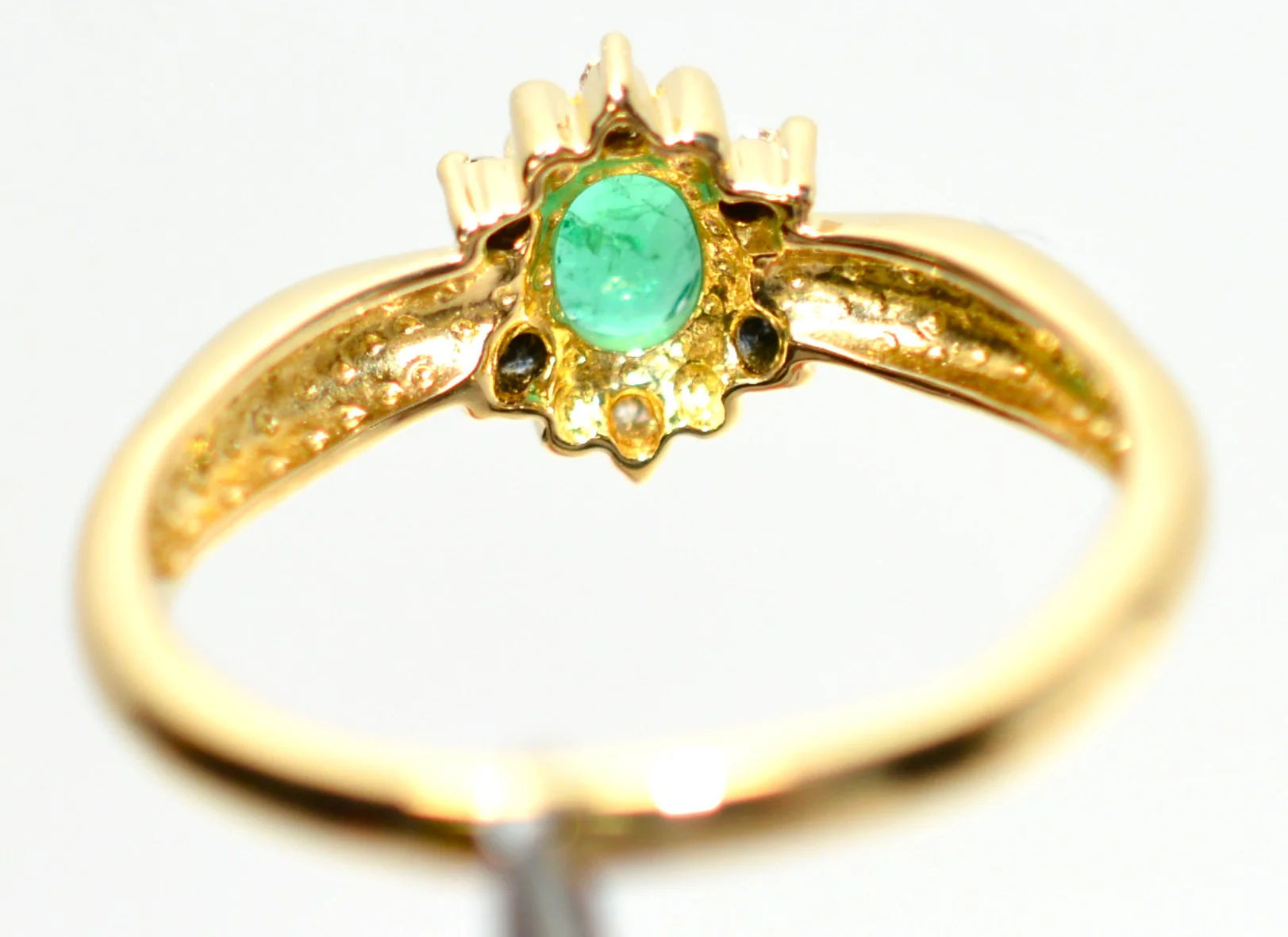 Natural Colombian Emerald & Diamond Ring 18K Solid Gold .34tcw Cluster Ring Statement Ring Vintage Ring Emerald Ring May Birthstone Ring - Image 7