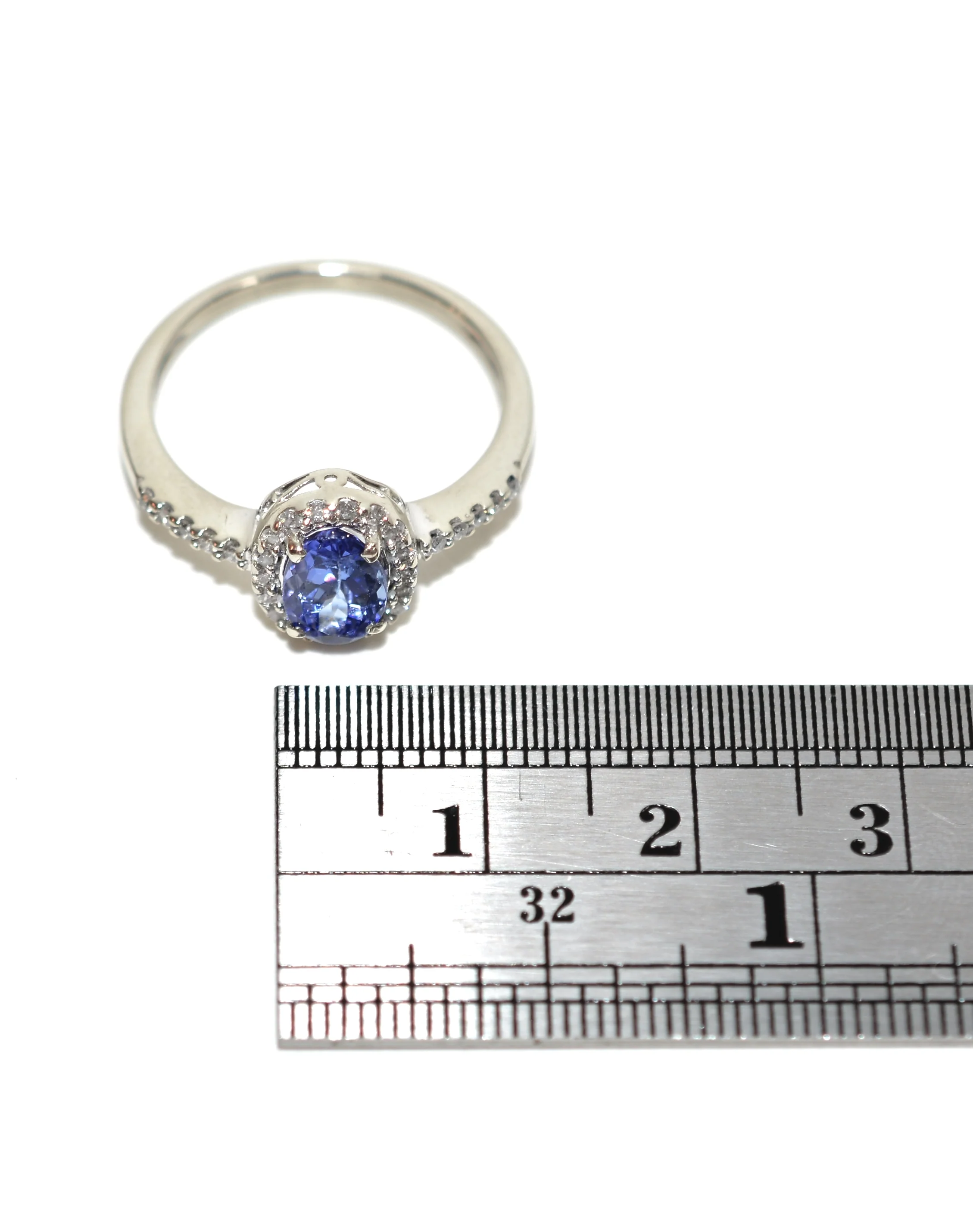 Natural D'Block Tanzanite & Diamond Ring 10K Solid White Gold 1.08tcw Engagement Ring Wedding Ring Birthstone Ring Cocktail Ring Bridal - Image 10