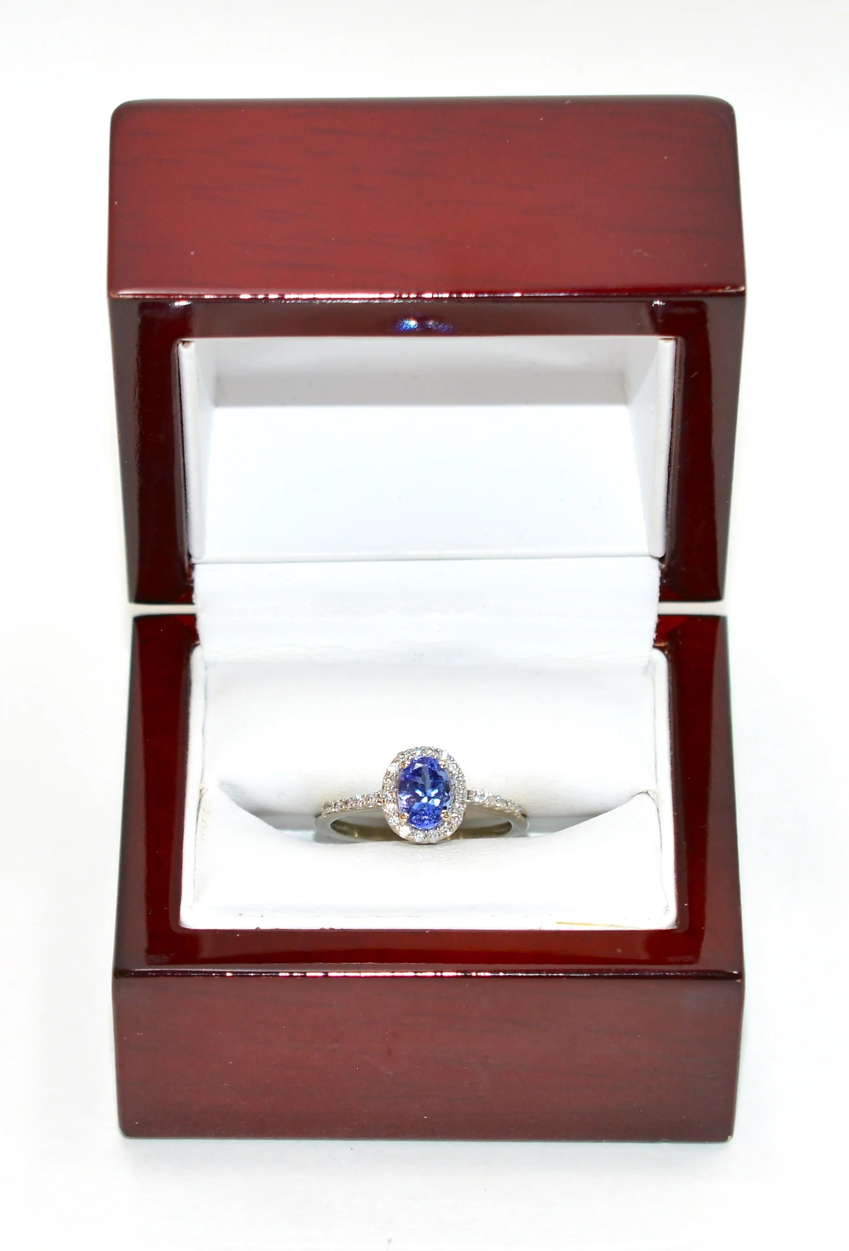 Natural D'Block Tanzanite & Diamond Ring 10K Solid White Gold 1.08tcw Engagement Ring Wedding Ring Birthstone Ring Cocktail Ring Bridal - Image 12