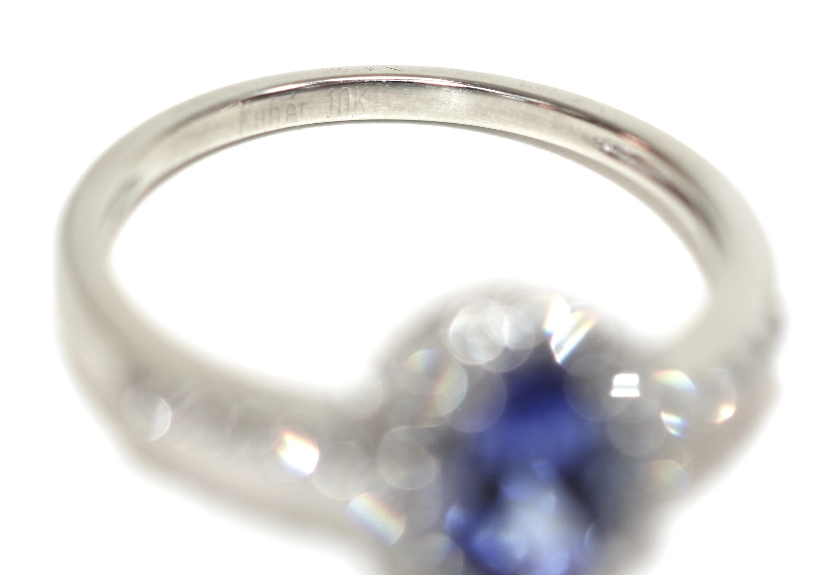 Natural D'Block Tanzanite & Diamond Ring 10K Solid White Gold 1.08tcw Engagement Ring Wedding Ring Birthstone Ring Cocktail Ring Bridal - Image 6